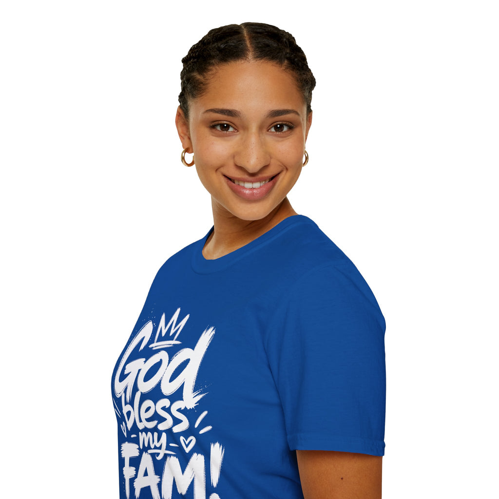 God Bless My Fam T-Shirt — Faith-Based Family Graphic Tee