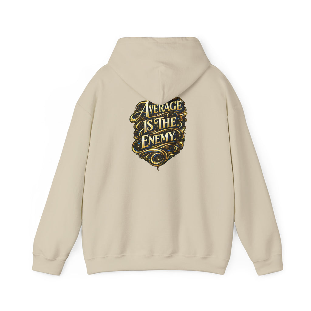 Ascend Beyond Limits Hoodie — “Average Is The Enemy” Inspirational Graphic Sweatshirt