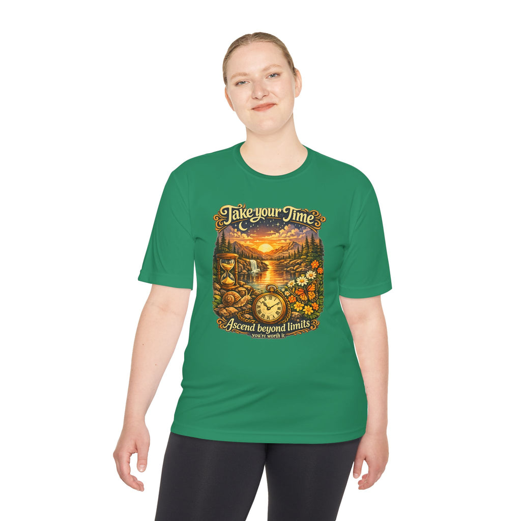Take Your Time Scenic Tee — 'Take Your Time, Ascend Beyond Limits' Relaxed Vintage Nature Shirt