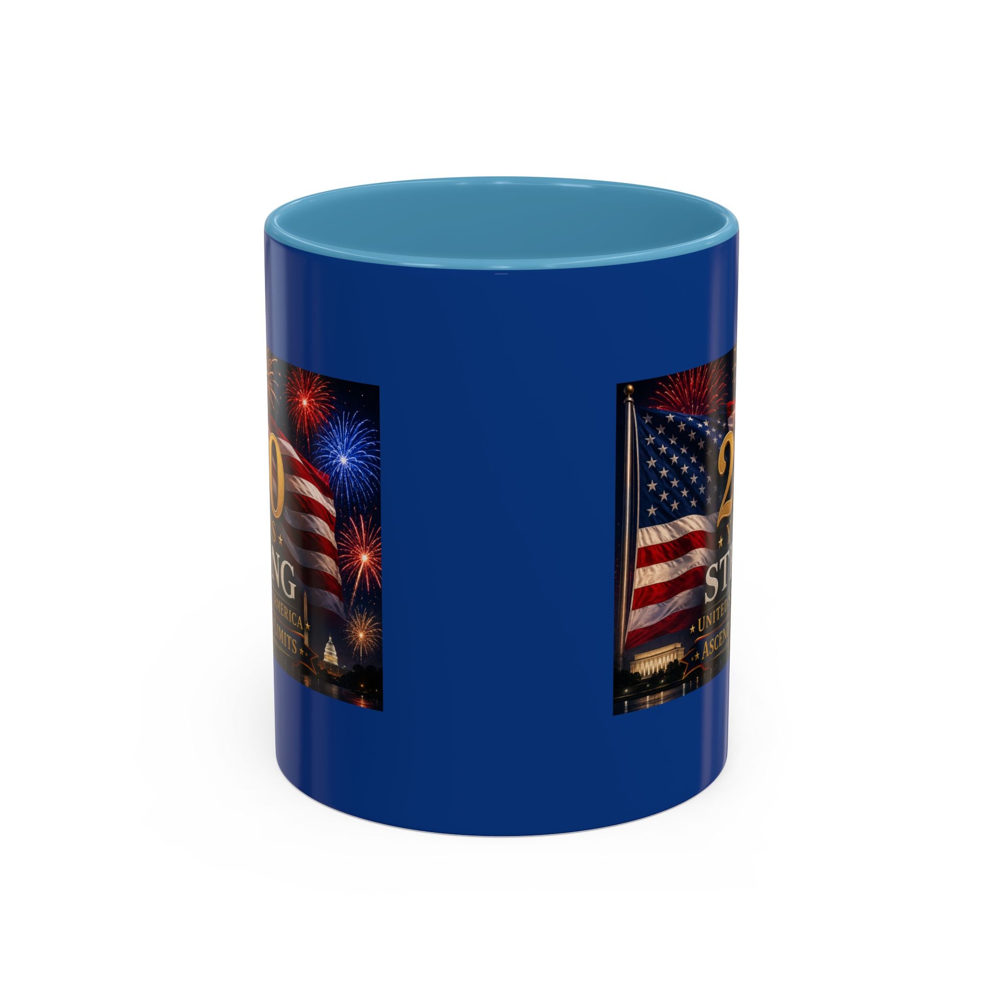 250 Years America Strong Coffee Mug — Patriotic USA Anniversary 11/15oz