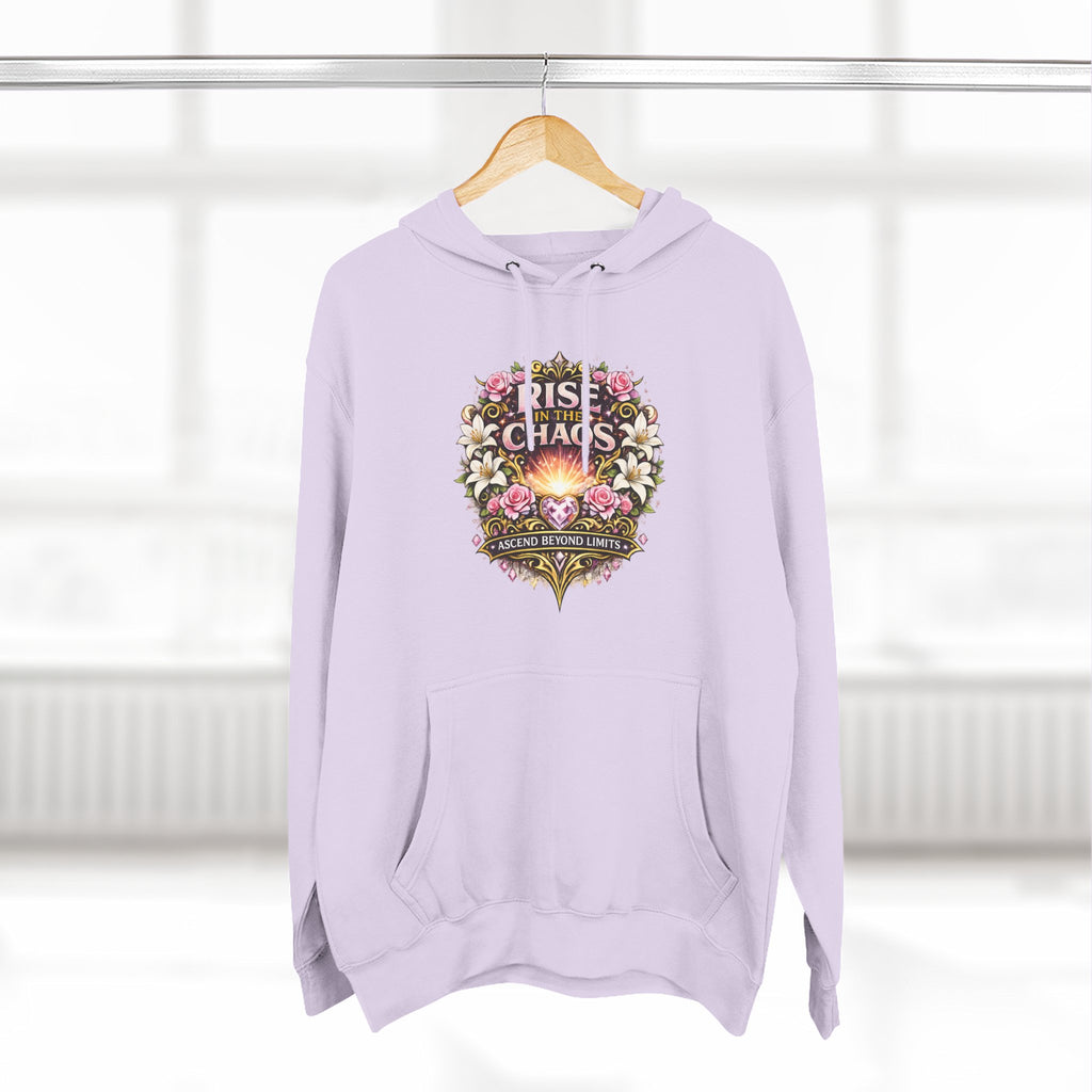 Floral 'Rise from Chaos' Hoodie — Vintage Crest Graphic Pullover