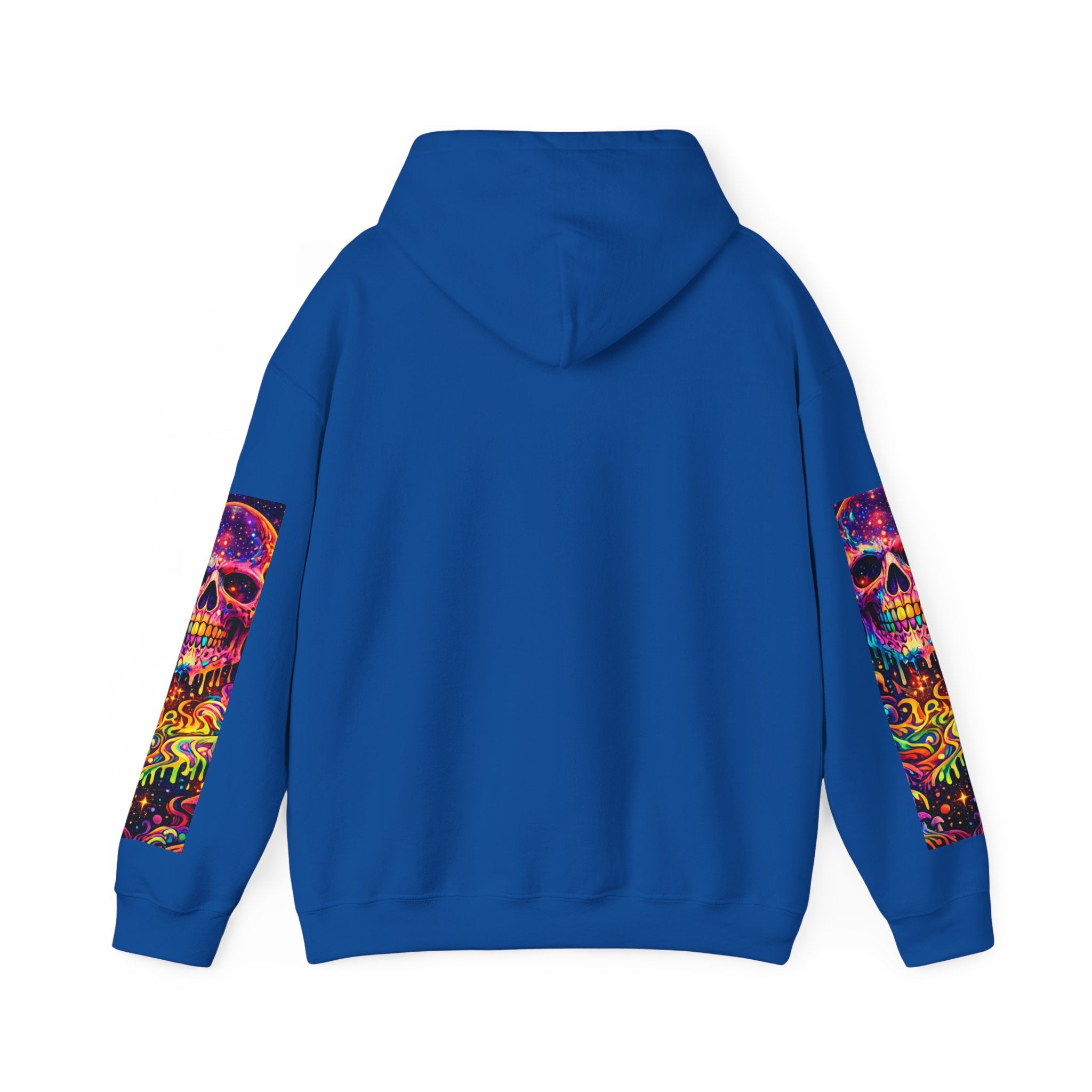 Psychedelic Skull Hoodie – "Faces Beyond Limits" Neon Horror Pullover
