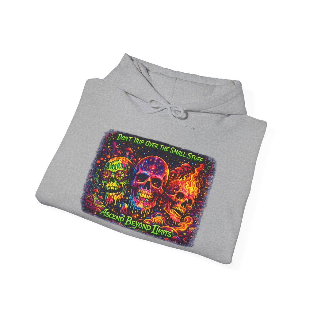 Psychedelic Skull Hoodie – "Faces Beyond Limits" Neon Horror Pullover