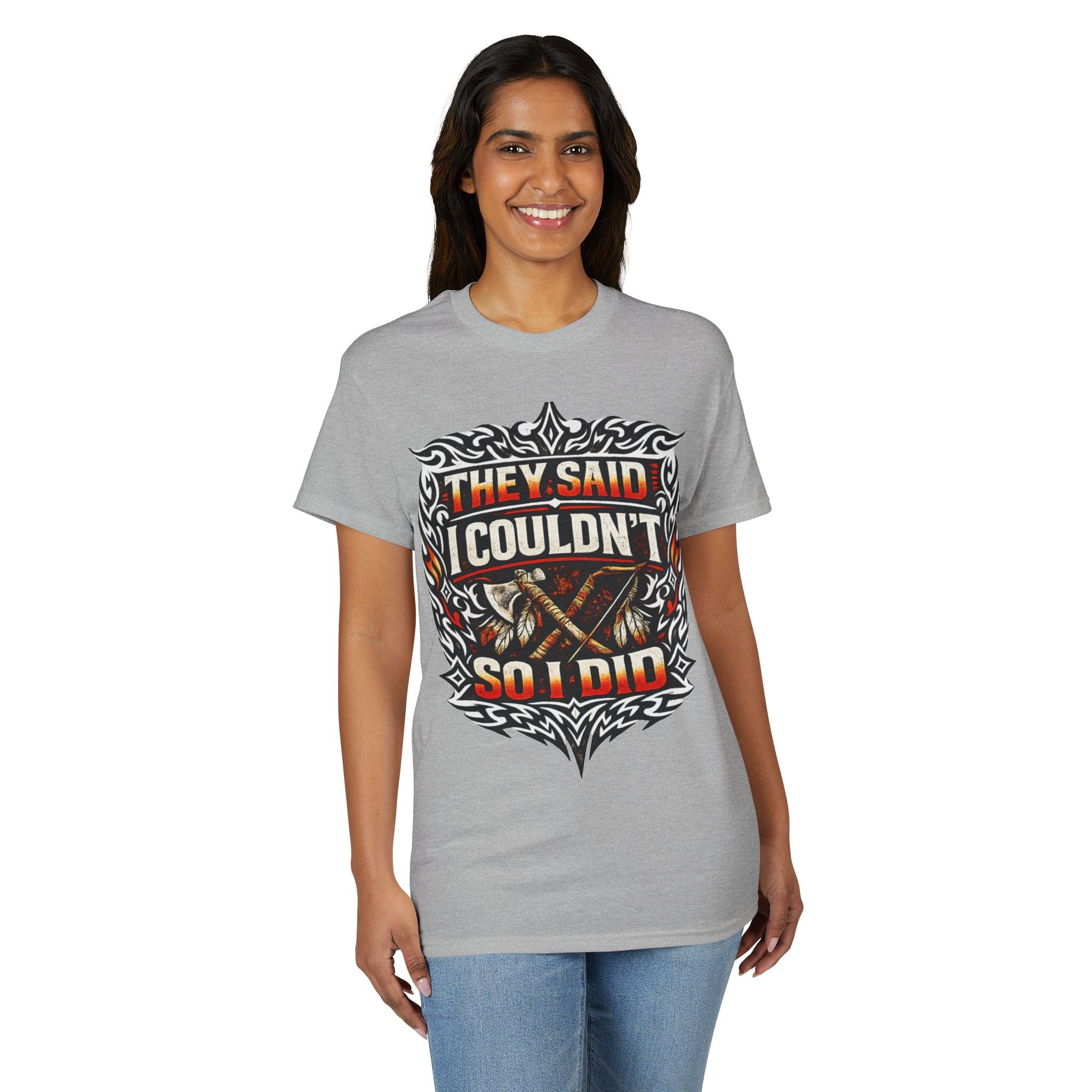 They Said I Couldn't So I Did T-Shirt — Motivational Motorcycle Flames Graphic Tee