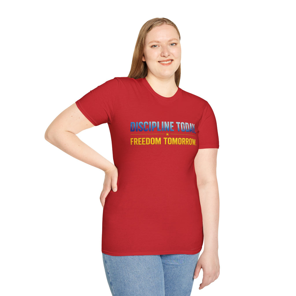Discipline Today, Freedom Tomorrow T-Shirt — Legacy Mindset Lion Graphic