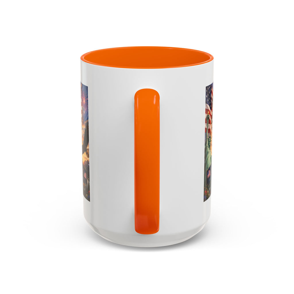 Happy 250th America Coffee Mug — Patriotic Statue of Liberty & Eagle 4th of July Gift