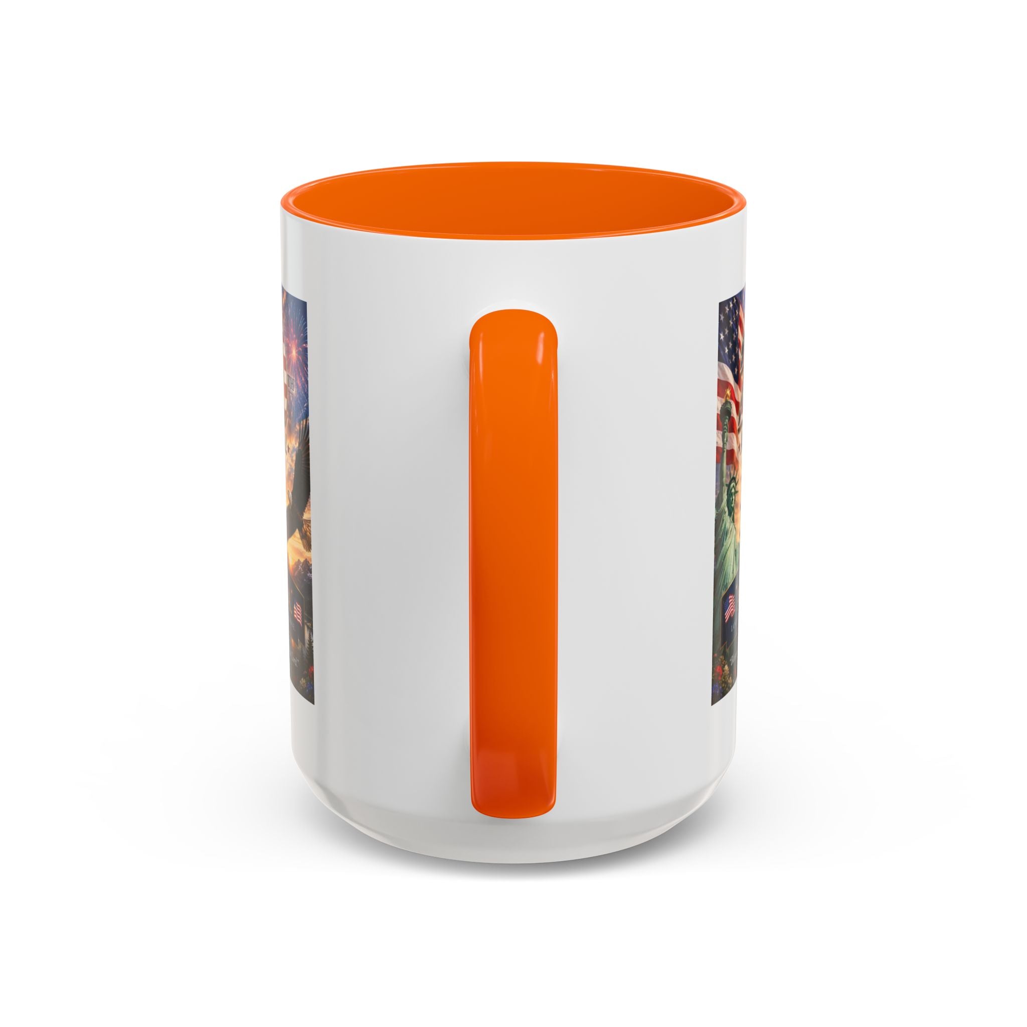 Happy 250th America Coffee Mug — Patriotic Statue of Liberty & Eagle 4th of July Gift