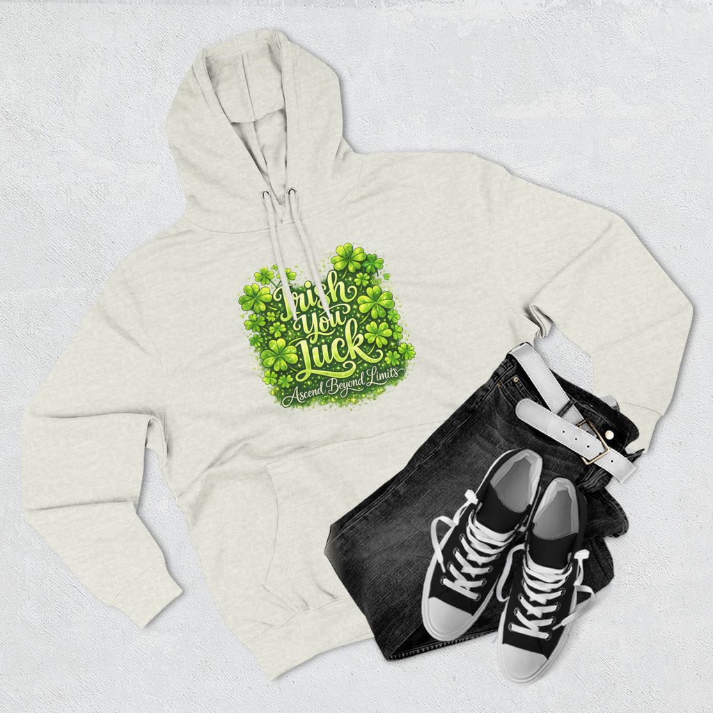 St. Patrick's 'Irish You Luck' Hoodie – Shamrock Clover Graphic Sweatshirt