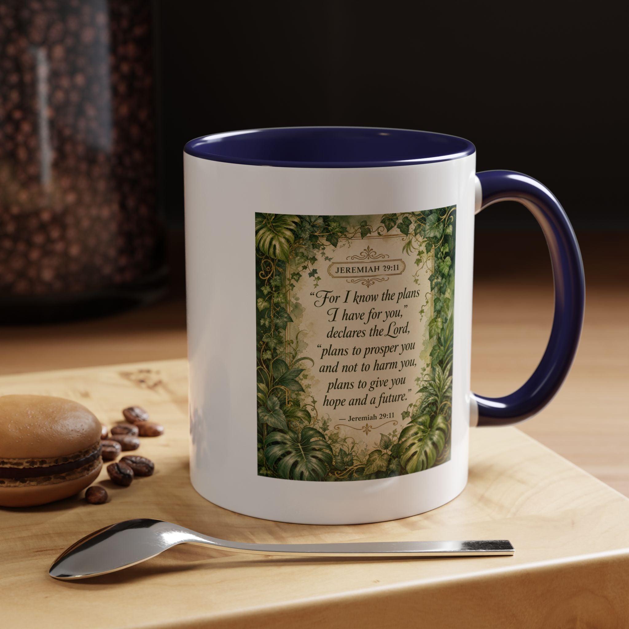 Jeremiah 29:11 Inspirational Coffee Mug – Bible Verse Floral Accent (11/15oz)