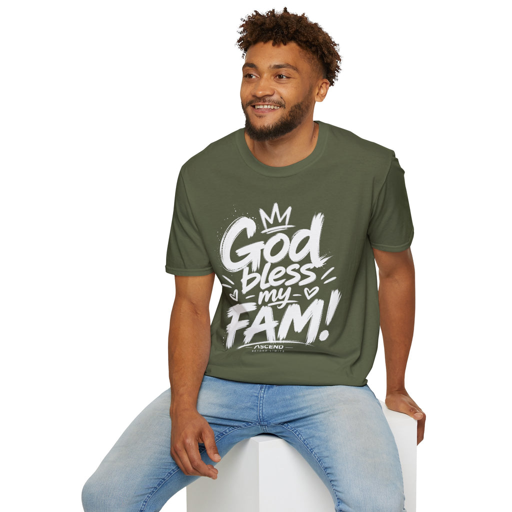 God Bless My Fam T-Shirt — Faith-Based Family Graphic Tee