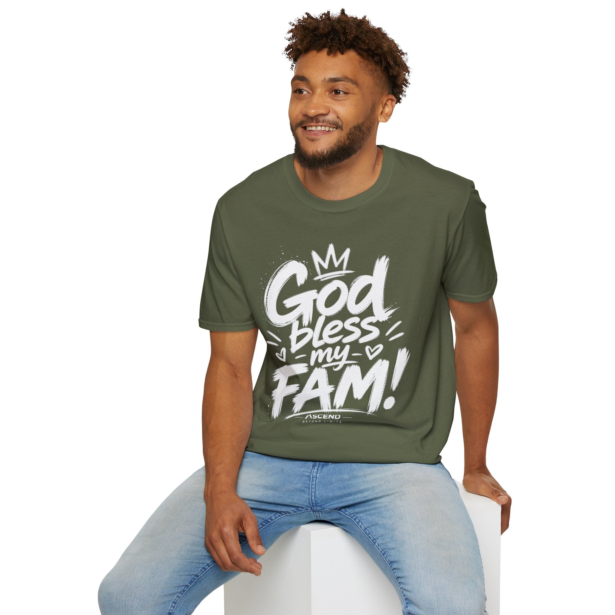 God Bless My Fam T-Shirt — Faith-Based Family Graphic Tee