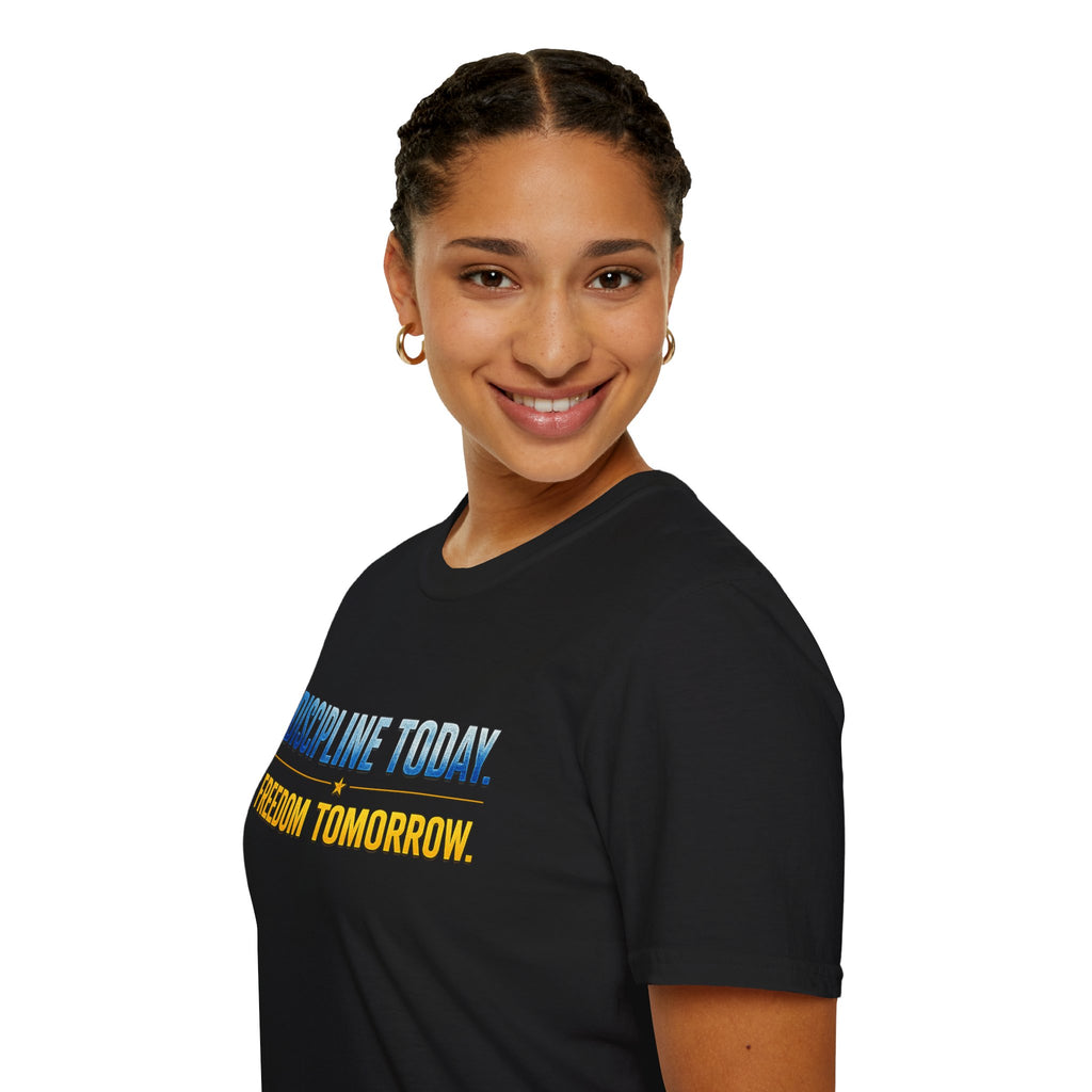 Discipline Today, Freedom Tomorrow T-Shirt — Legacy Mindset Lion Graphic