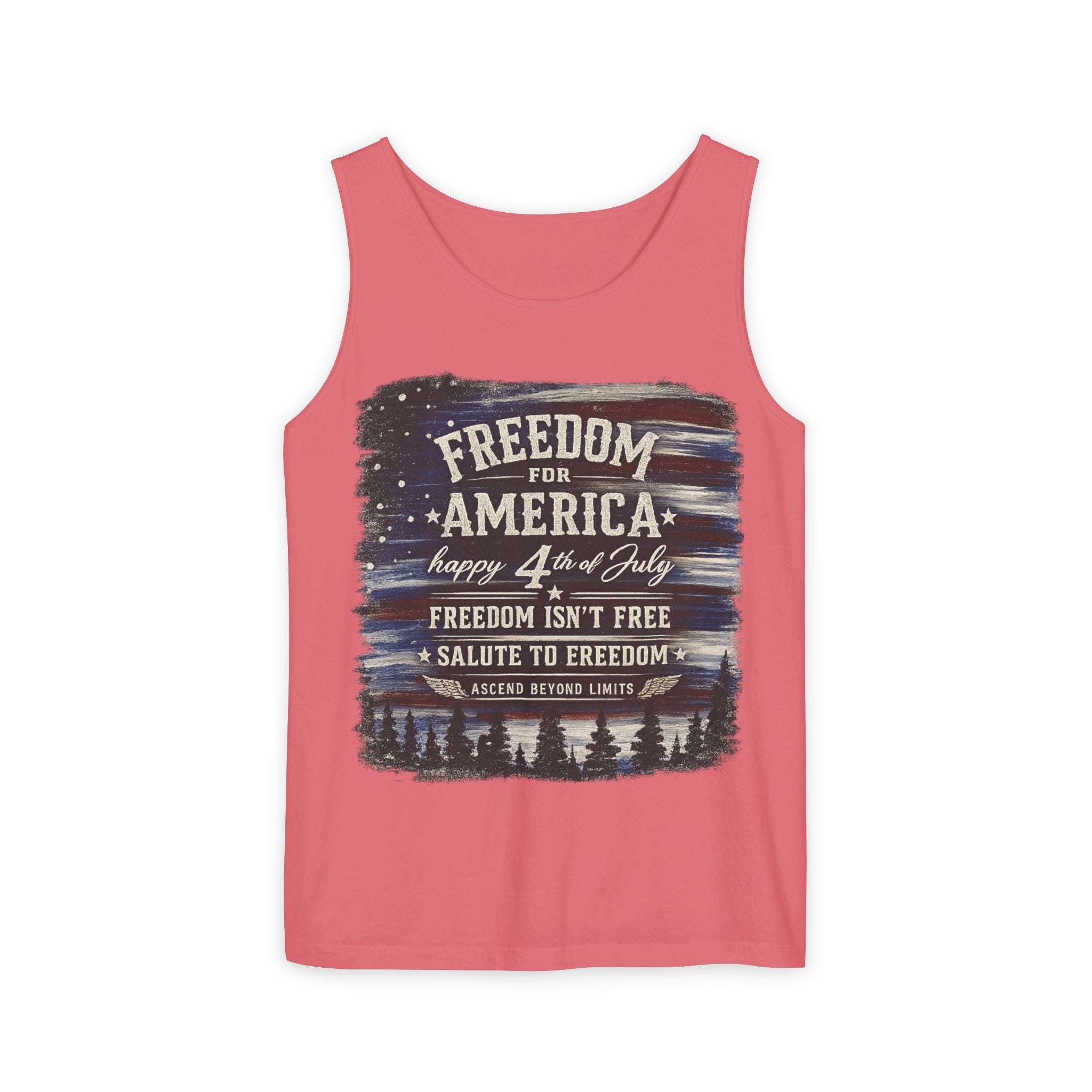 Freedom for America 4th of July Tank Top — Patriotic Salute to Freedom