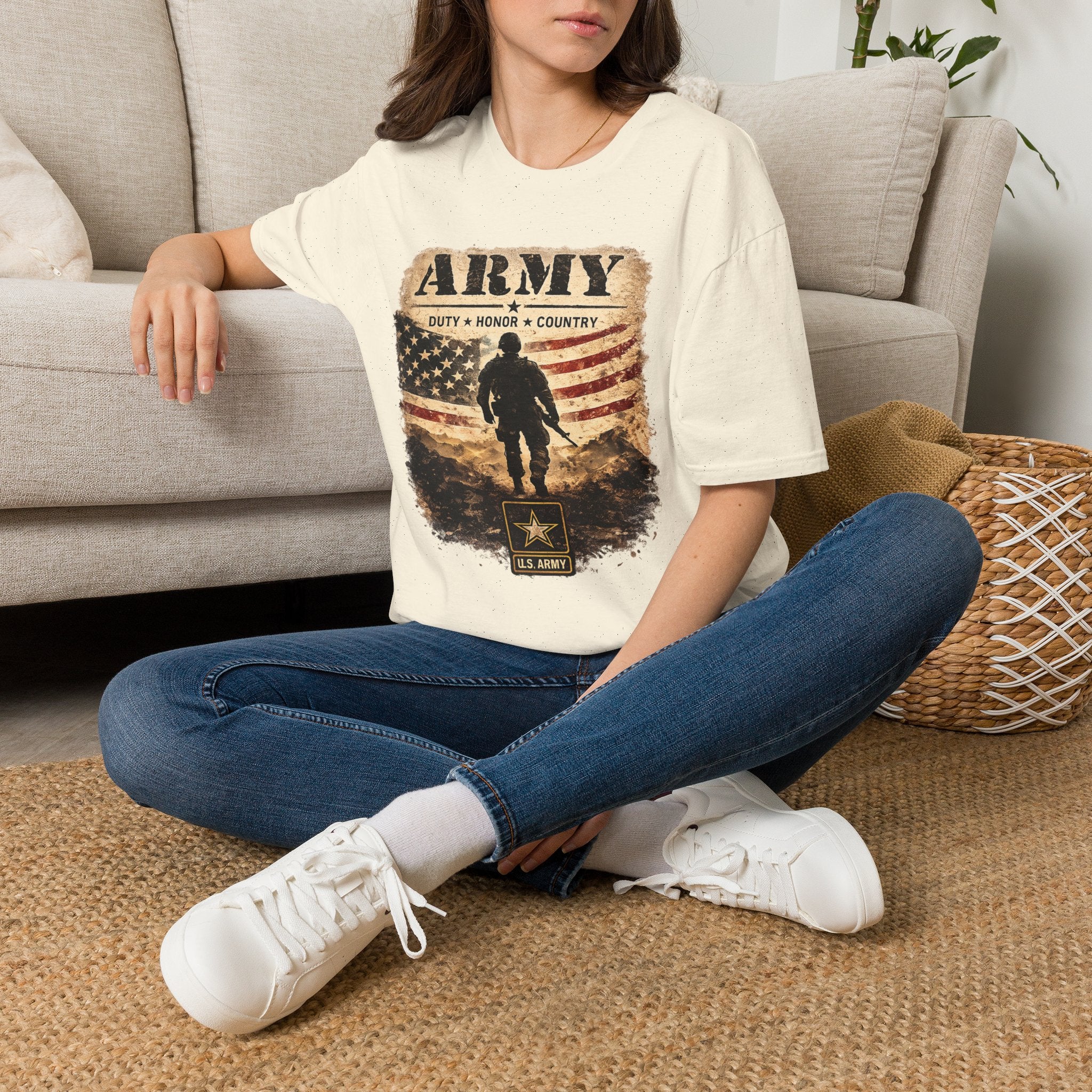 Army Duty • Honor — Patriotic Soldier Flag Tee