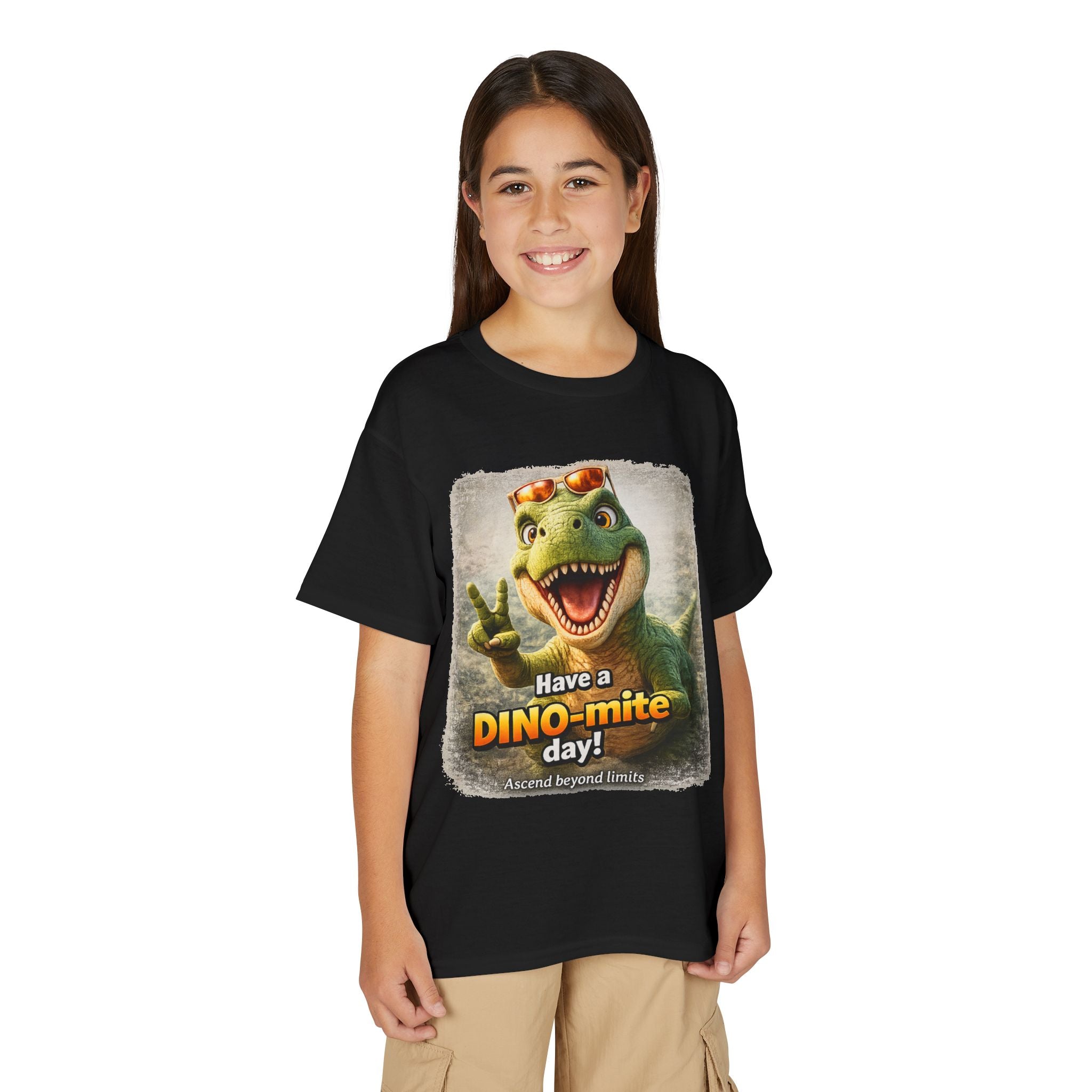 Youth T-Shirt — "Have a DINO-mite Day!" Dinosaur Graphic Tee