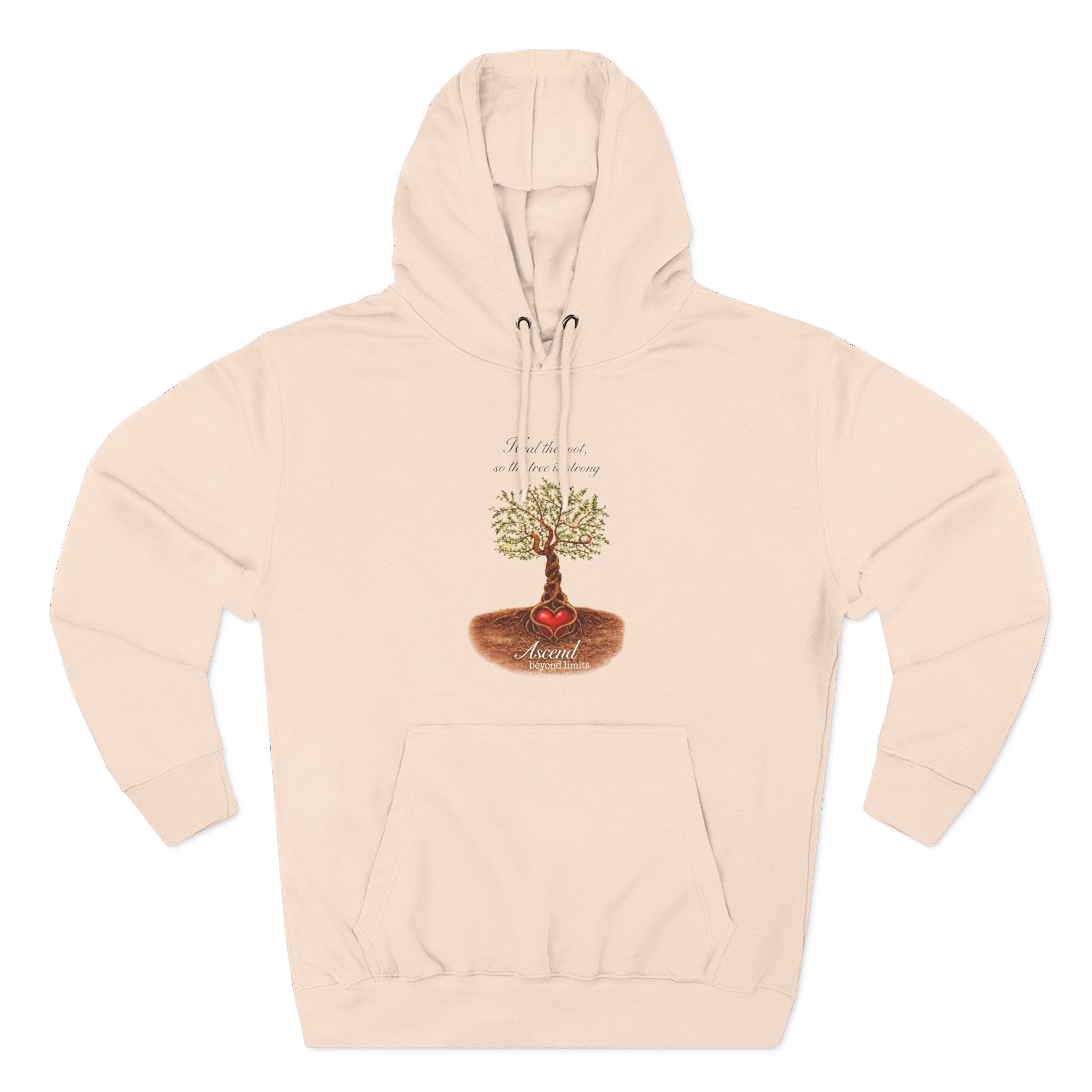 Ascend Beyond Limits Hoodie — 'Heal the Root' Tree Graphic Fleece Hoodie
