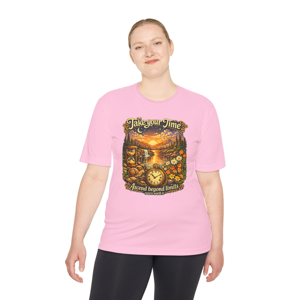 Take Your Time Scenic Tee — 'Take Your Time, Ascend Beyond Limits' Relaxed Vintage Nature Shirt