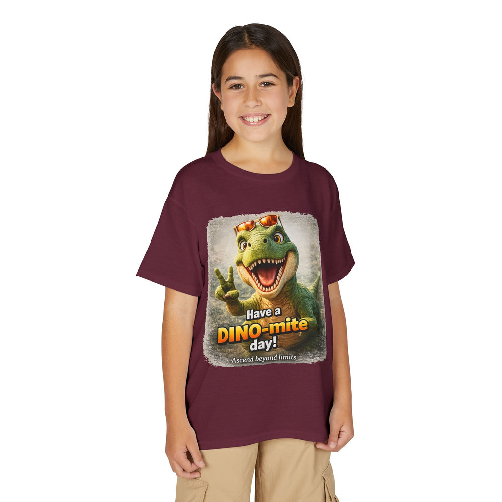 Youth T-Shirt — "Have a DINO-mite Day!" Dinosaur Graphic Tee