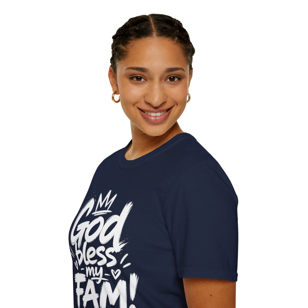 God Bless My Fam T-Shirt — Faith-Based Family Graphic Tee