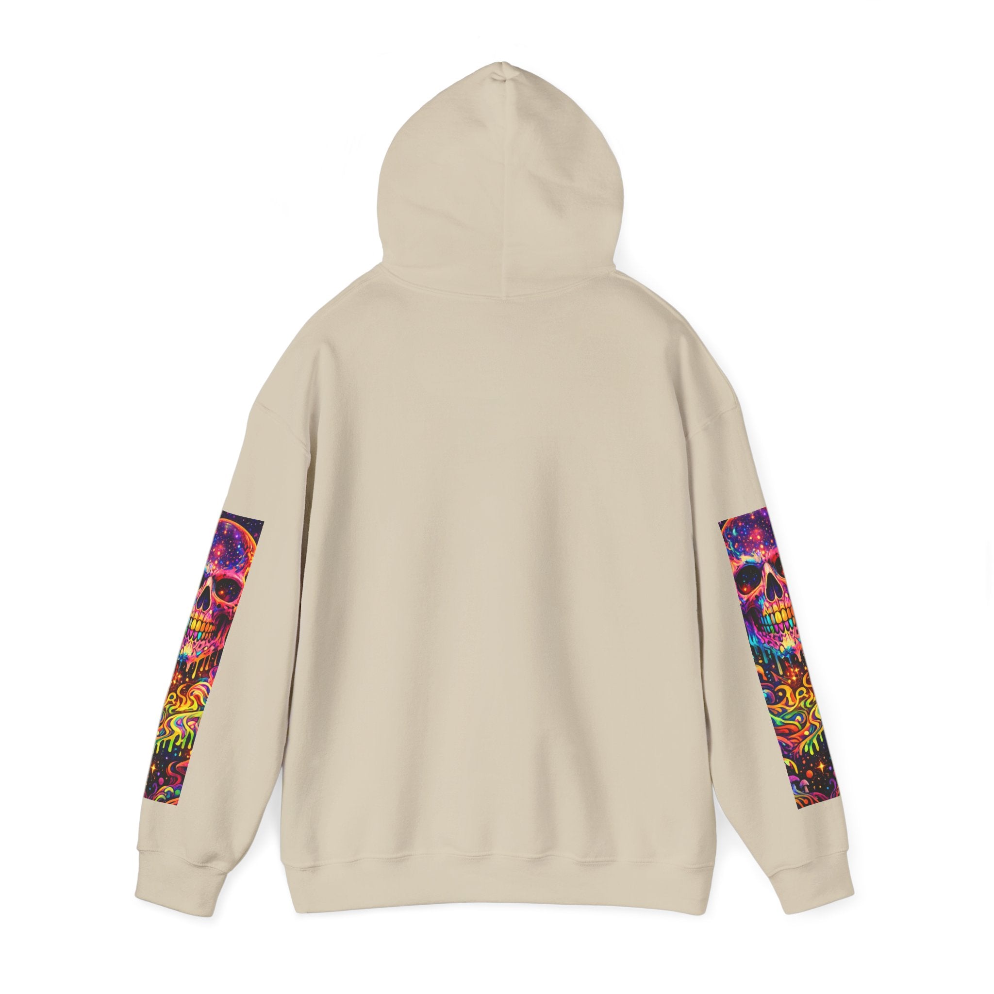 Psychedelic Skull Hoodie – "Faces Beyond Limits" Neon Horror Pullover