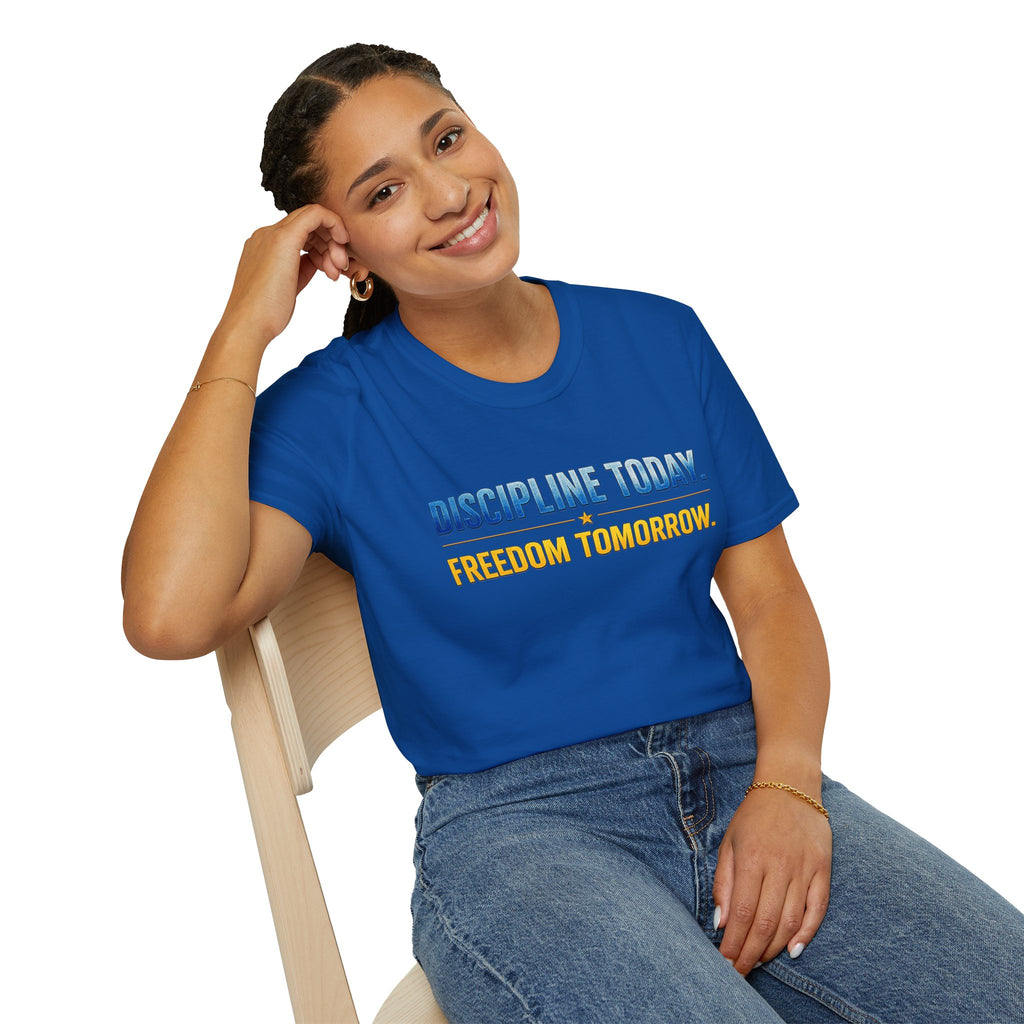 Discipline Today, Freedom Tomorrow T-Shirt — Legacy Mindset Lion Graphic