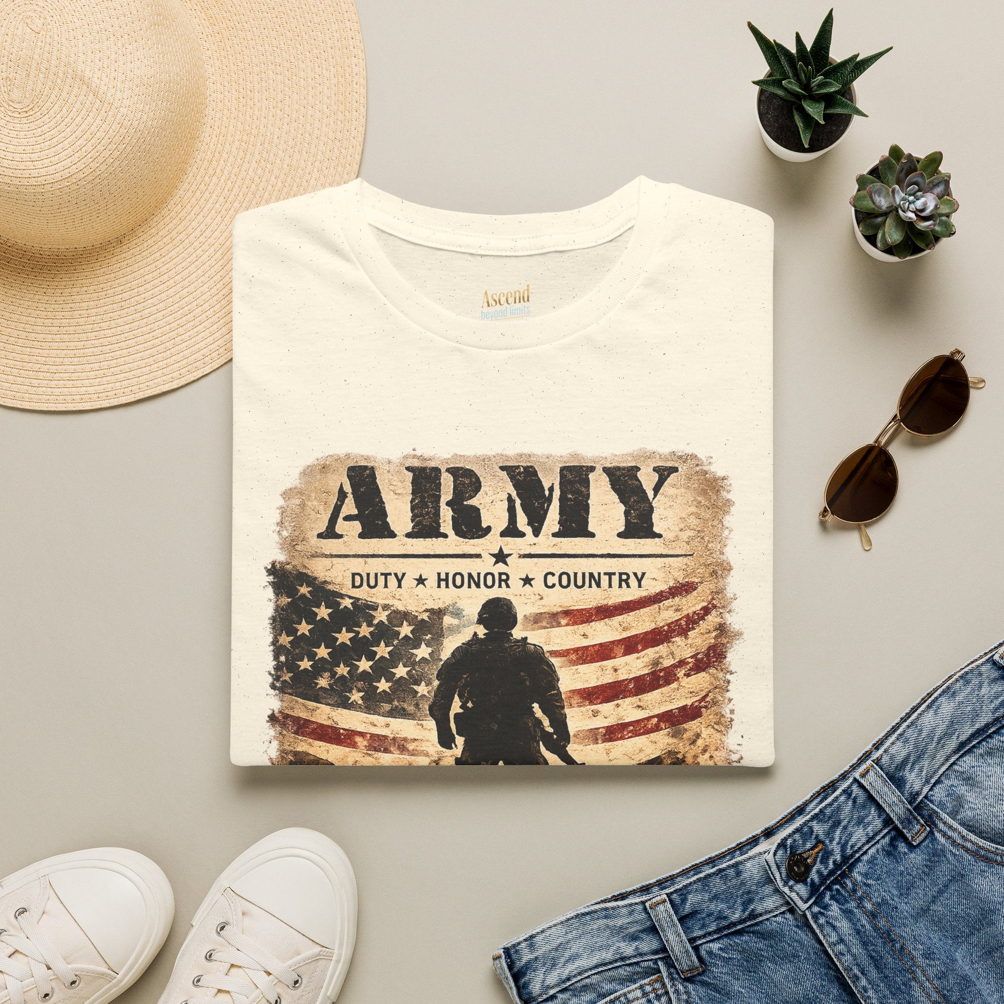 Army Duty • Honor — Patriotic Soldier Flag Tee
