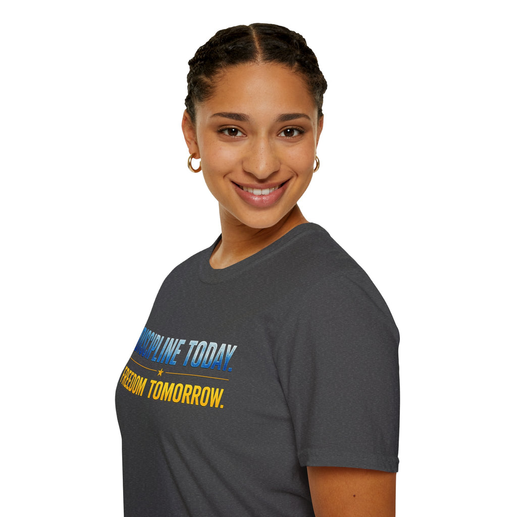 Discipline Today, Freedom Tomorrow T-Shirt — Legacy Mindset Lion Graphic
