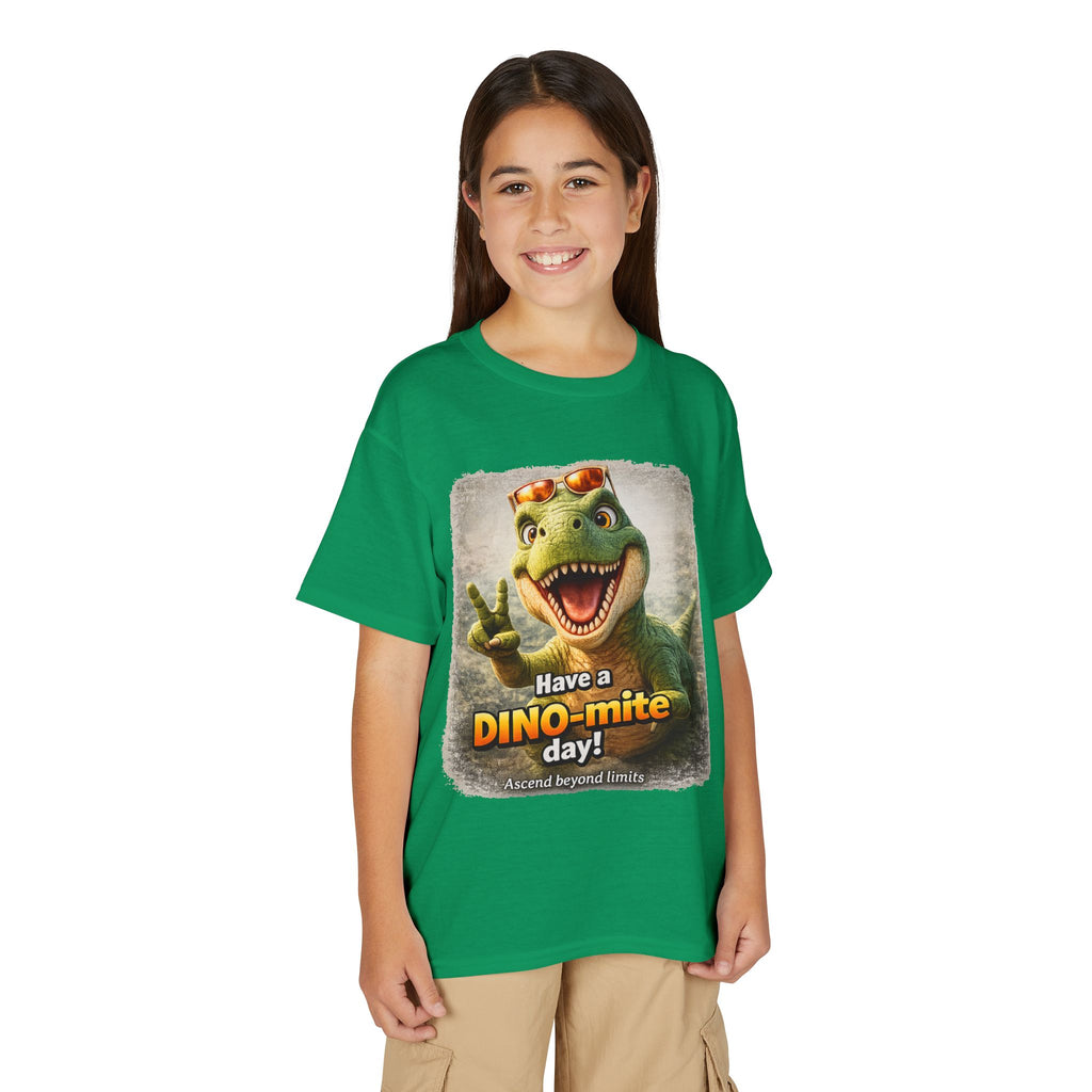 Youth T-Shirt — "Have a DINO-mite Day!" Dinosaur Graphic Tee