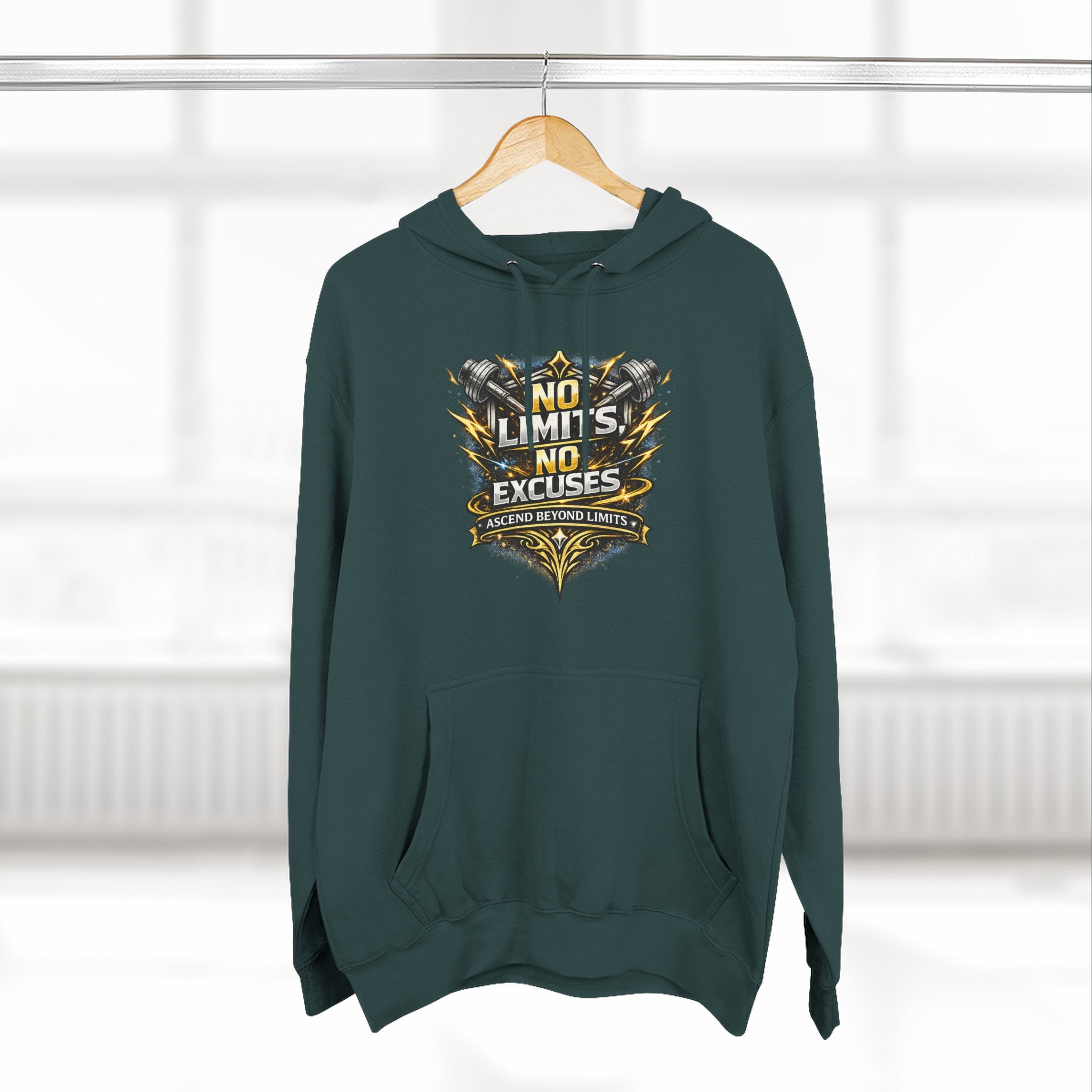No Limits No Excuses Hoodie — Motivational Athletic Pullover