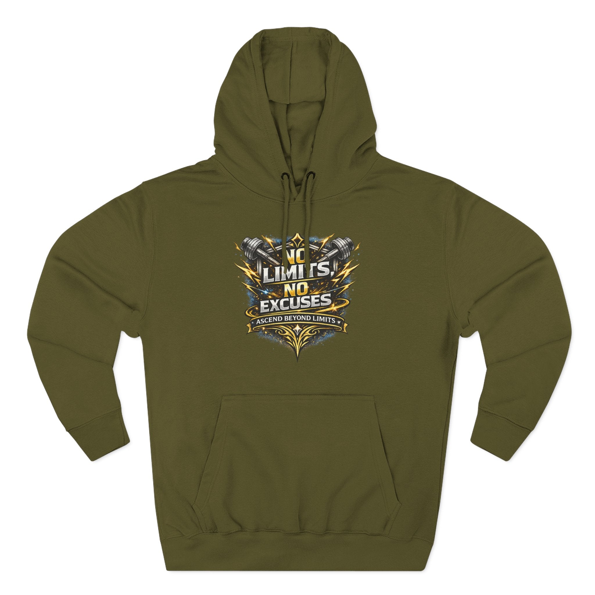 No Limits No Excuses Hoodie — Motivational Athletic Pullover