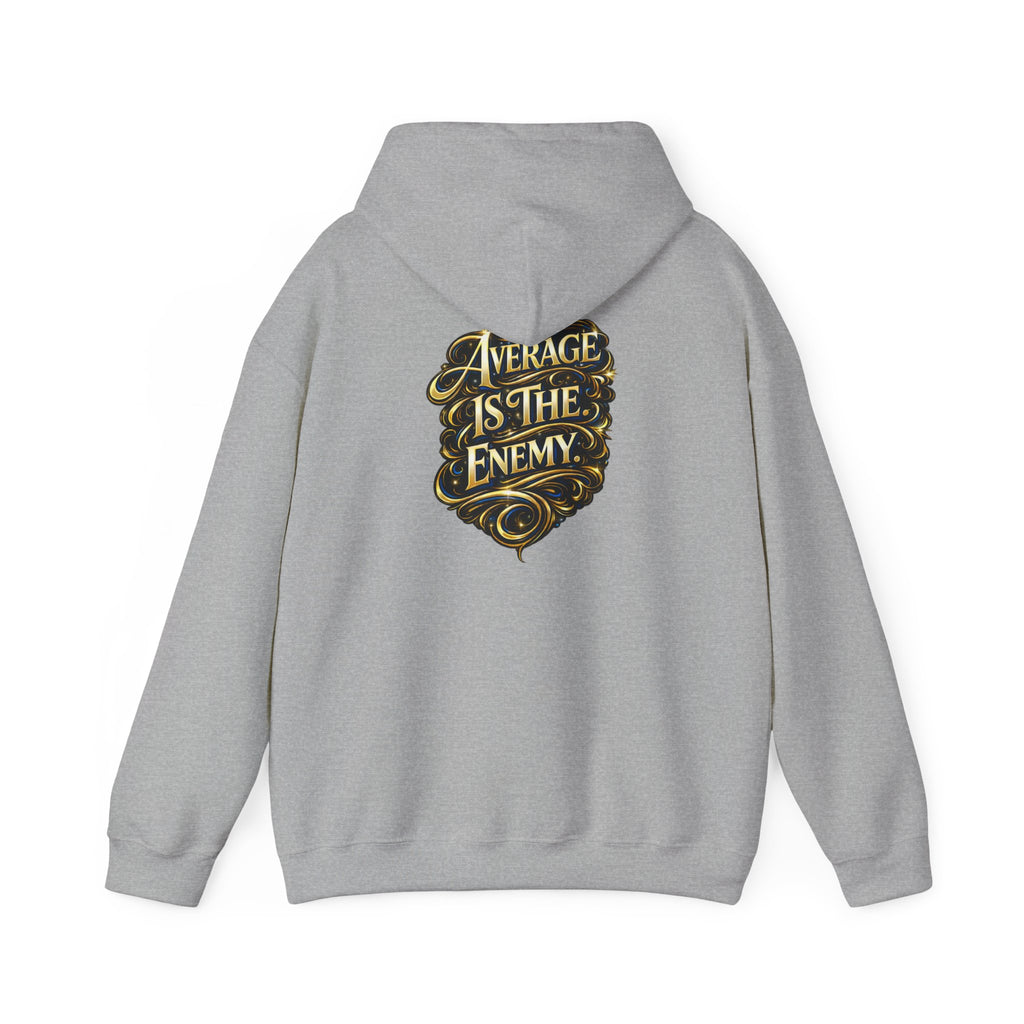 Ascend Beyond Limits Hoodie — “Average Is The Enemy” Inspirational Graphic Sweatshirt