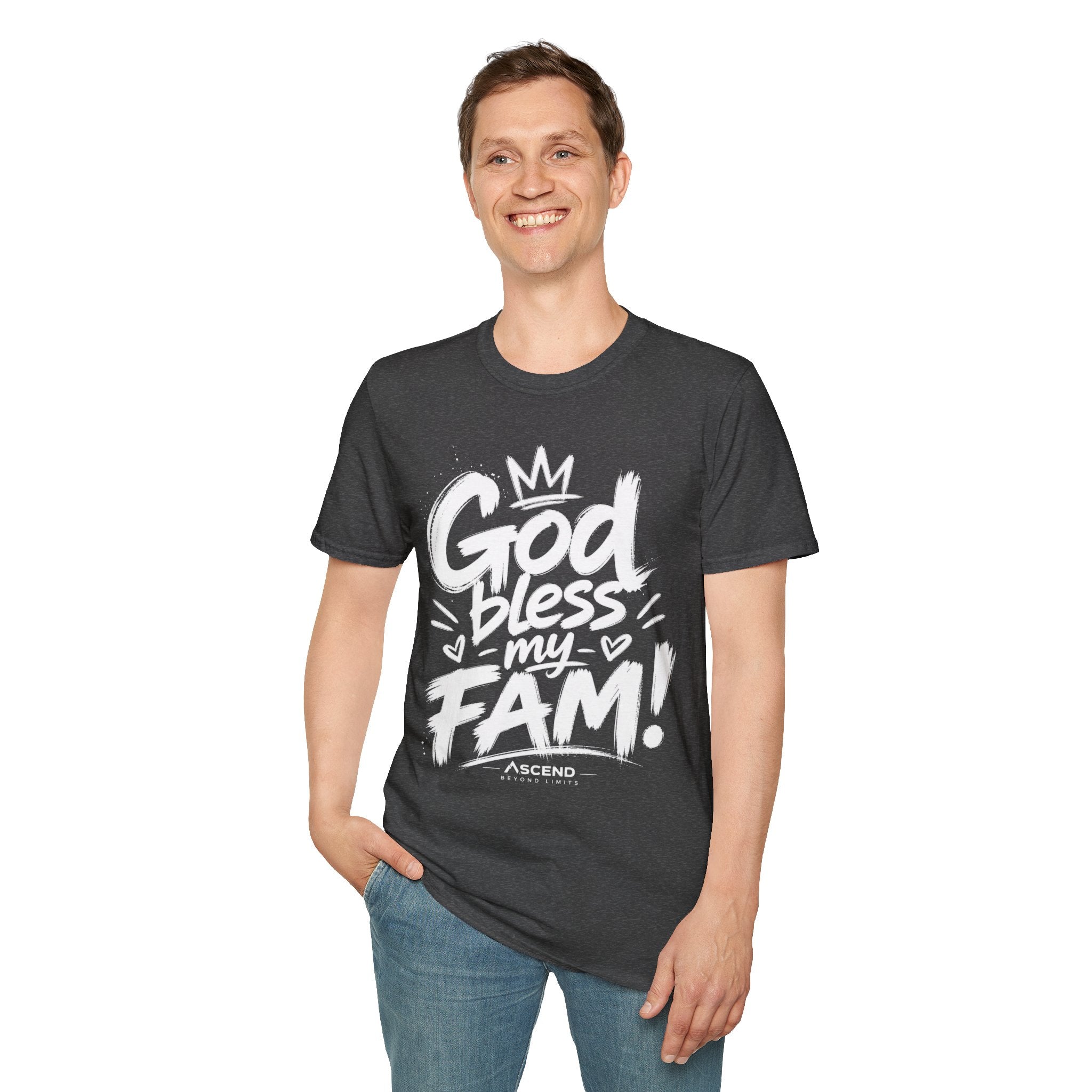 God Bless My Fam T-Shirt — Faith-Based Family Graphic Tee