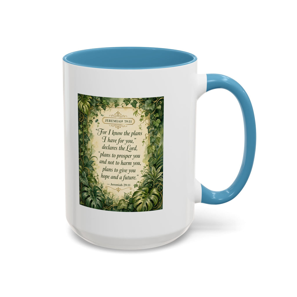 Jeremiah 29:11 Inspirational Coffee Mug – Bible Verse Floral Accent (11/15oz)