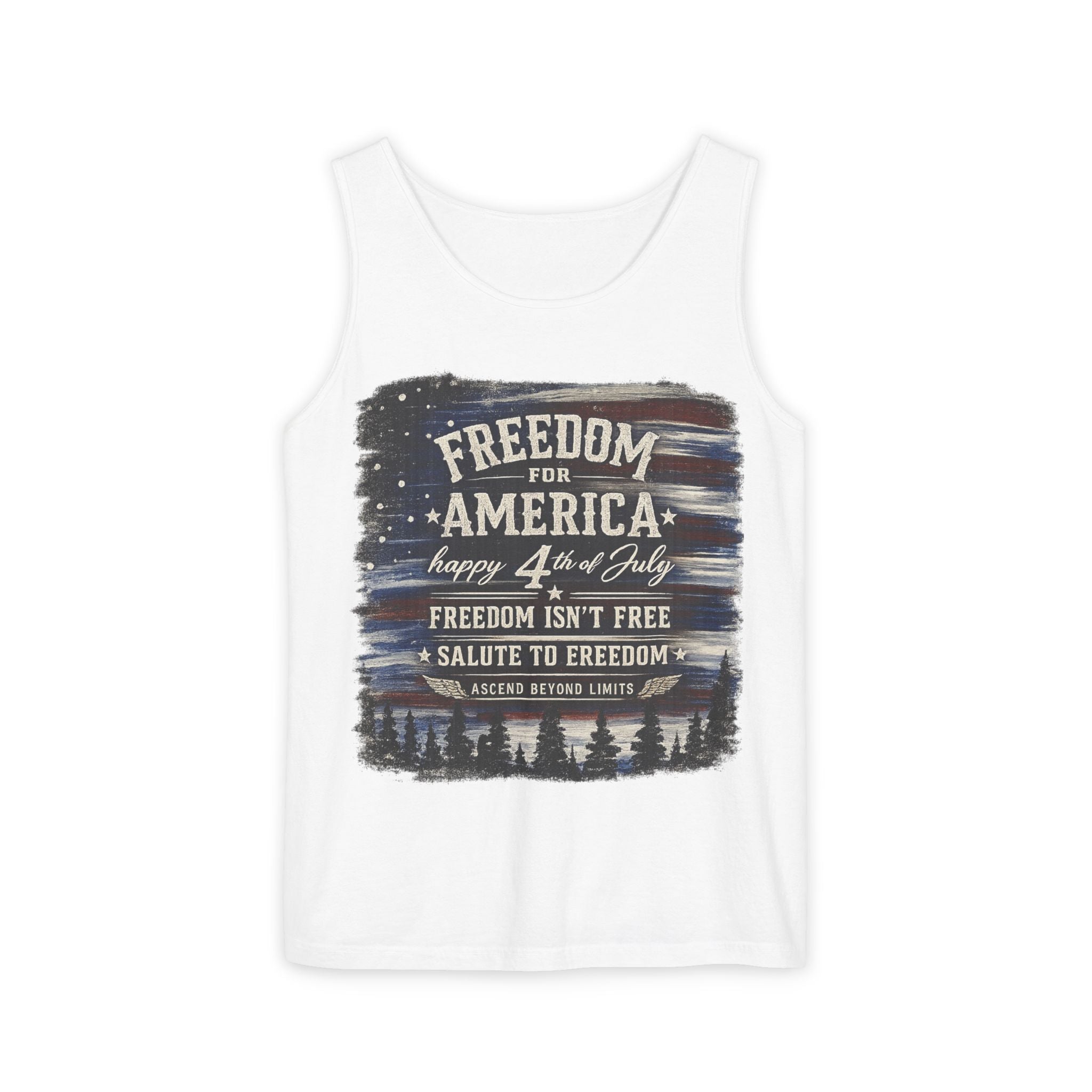 Freedom for America 4th of July Tank Top — Patriotic Salute to Freedom