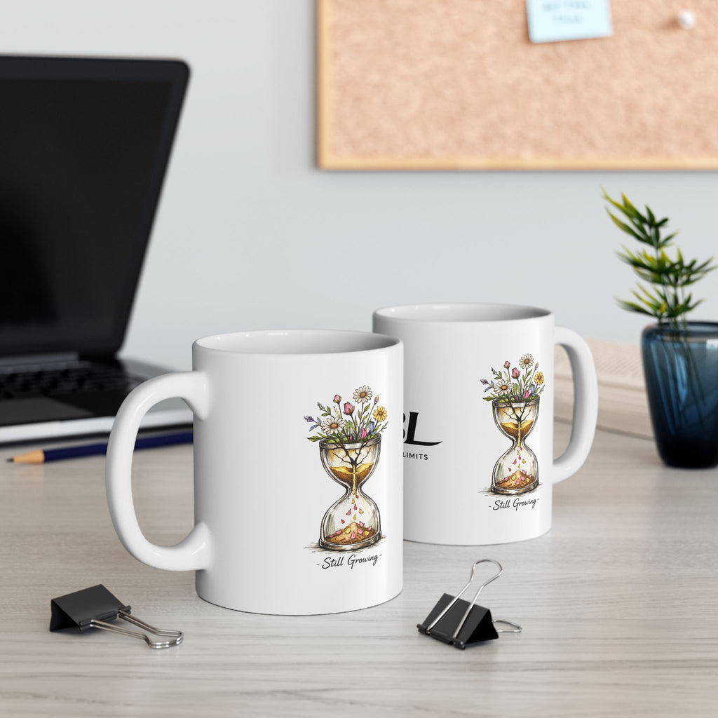 Floral hourglass Ceramic Mug — Day of the Dead Skull Coffee Cup (11oz, 15oz)