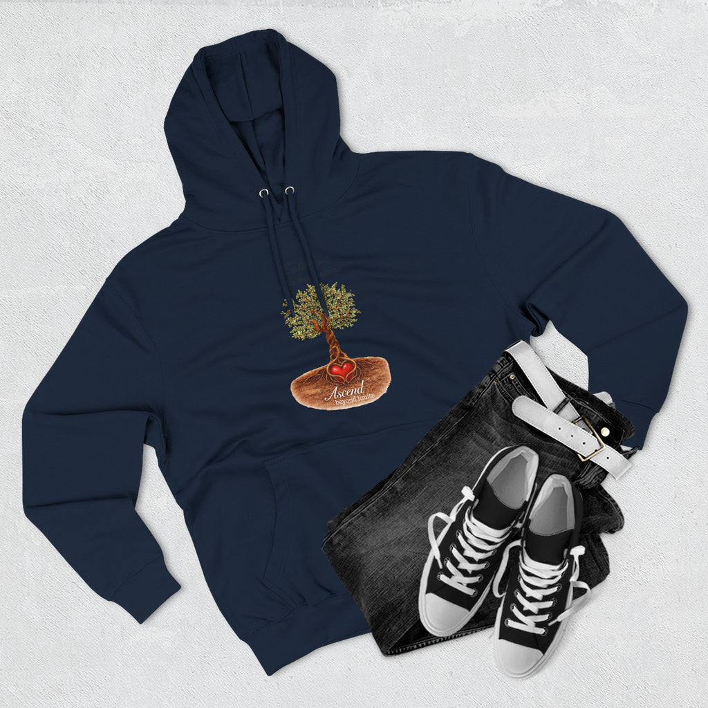 Ascend Beyond Limits Hoodie — 'Heal the Root' Tree Graphic Fleece Hoodie