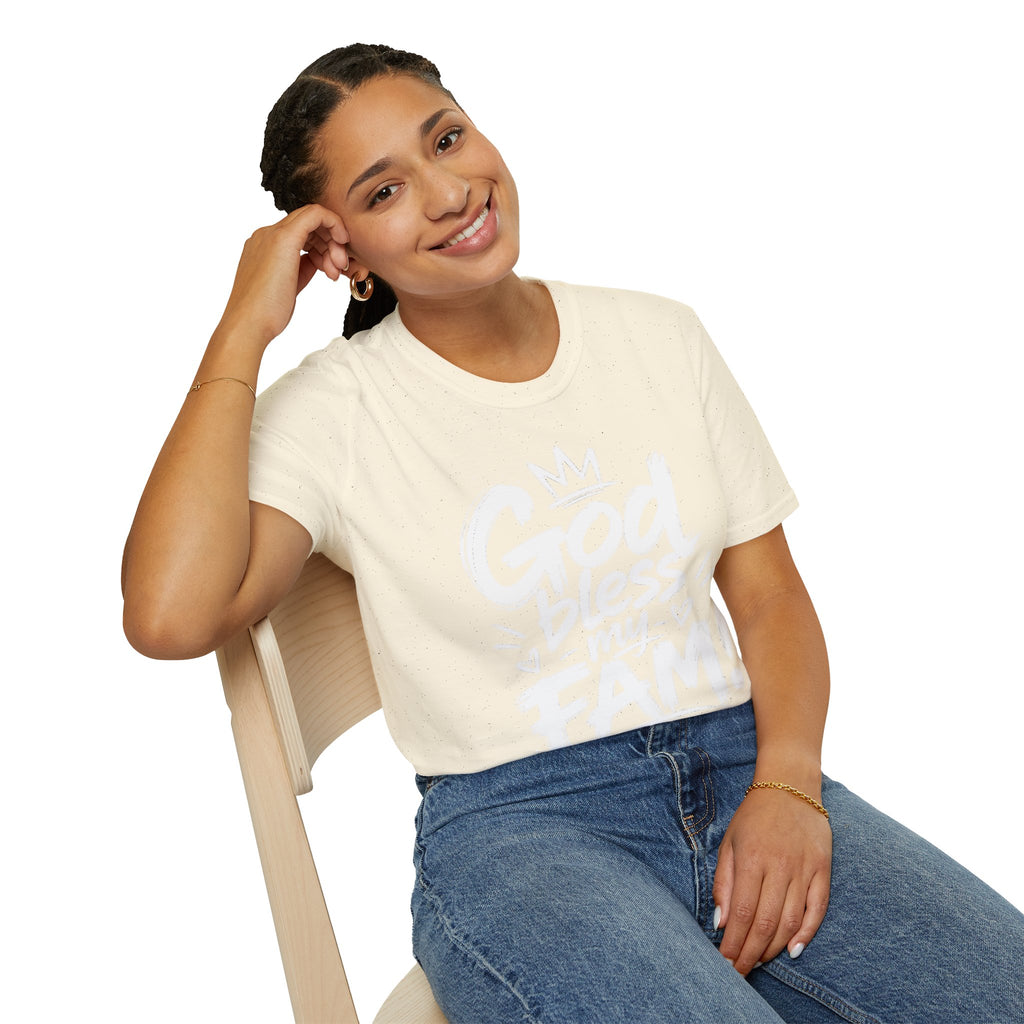 God Bless My Fam T-Shirt — Faith-Based Family Graphic Tee