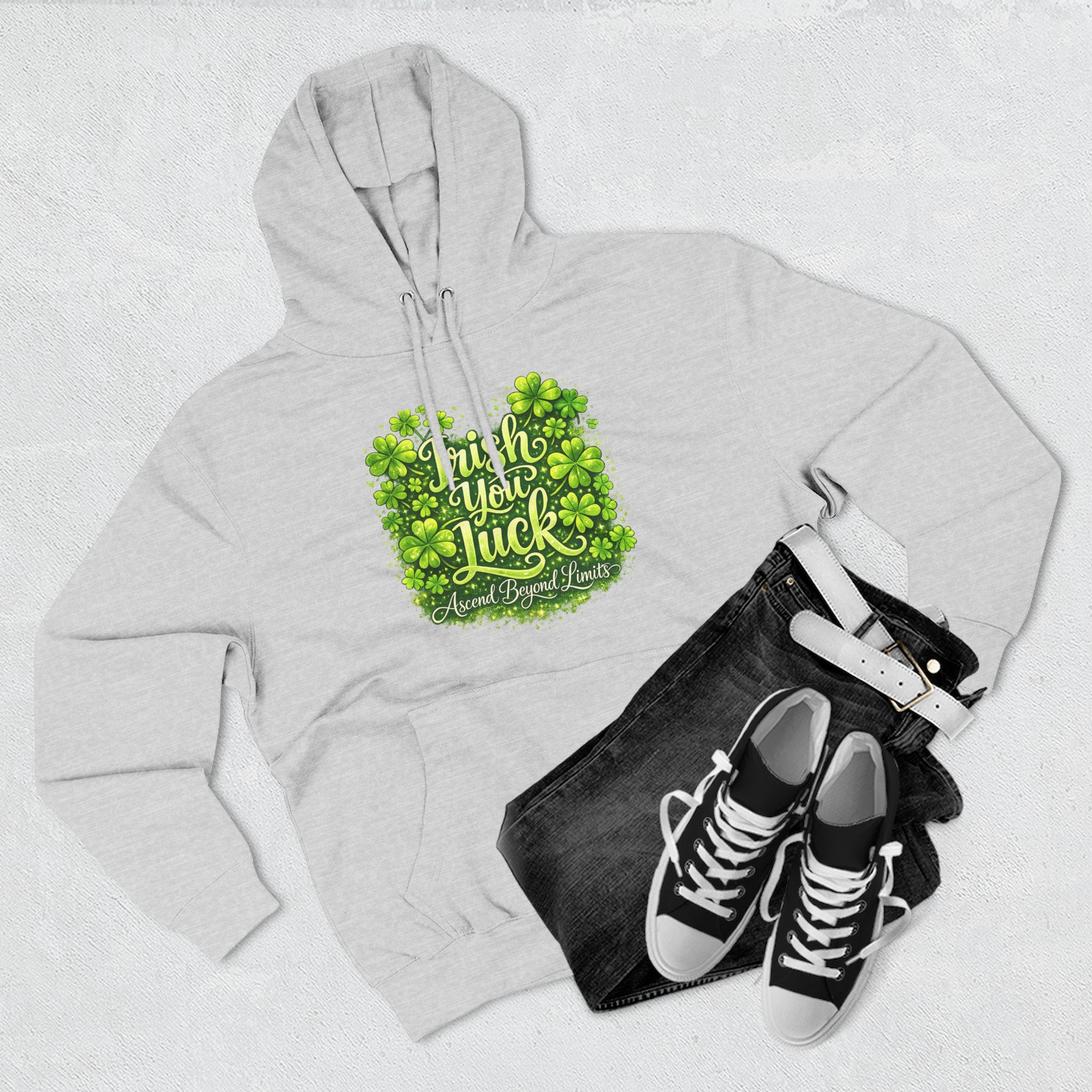St. Patrick's 'Irish You Luck' Hoodie – Shamrock Clover Graphic Sweatshirt