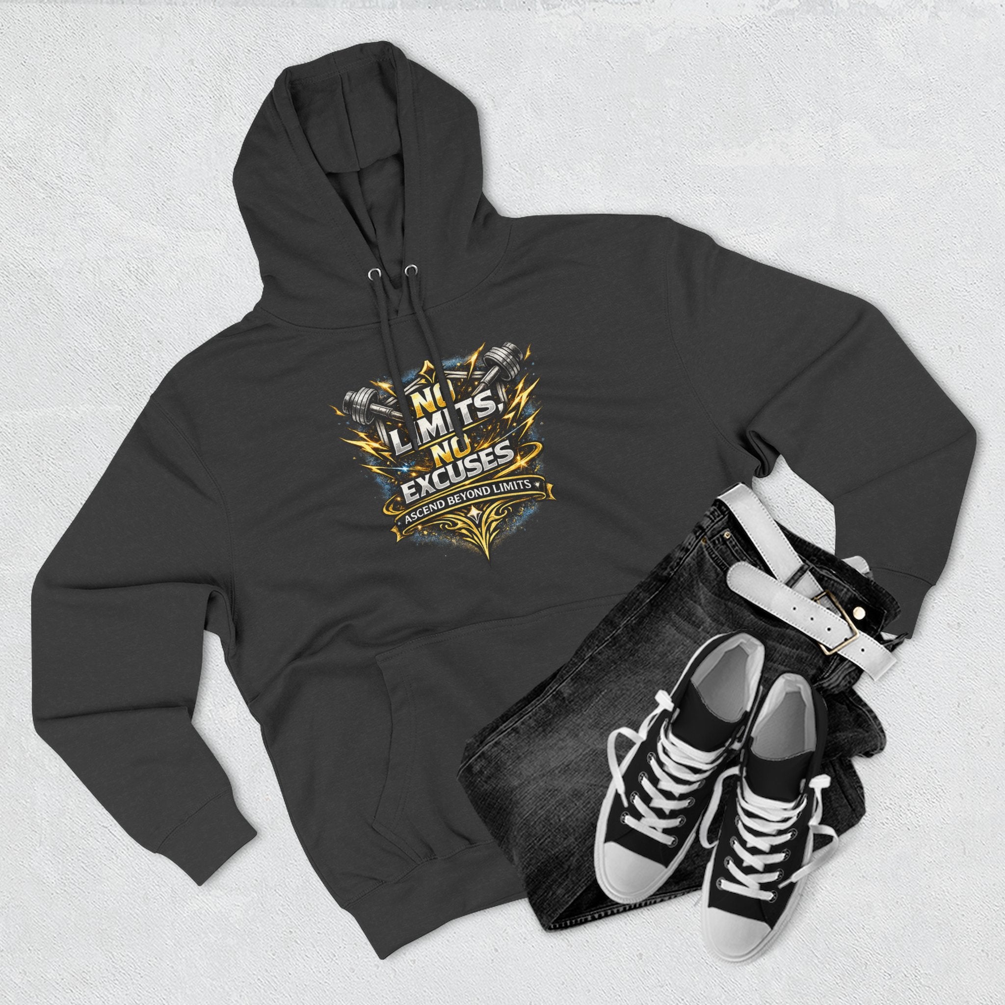 No Limits No Excuses Hoodie — Motivational Athletic Pullover