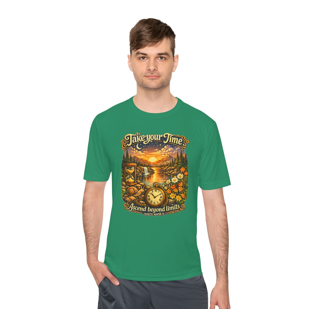 Take Your Time Scenic Tee — 'Take Your Time, Ascend Beyond Limits' Relaxed Vintage Nature Shirt