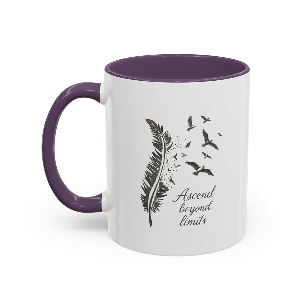 Ascend Beyond Limits- hand sketched feather Coffee-Accent Mug (11/15oz)