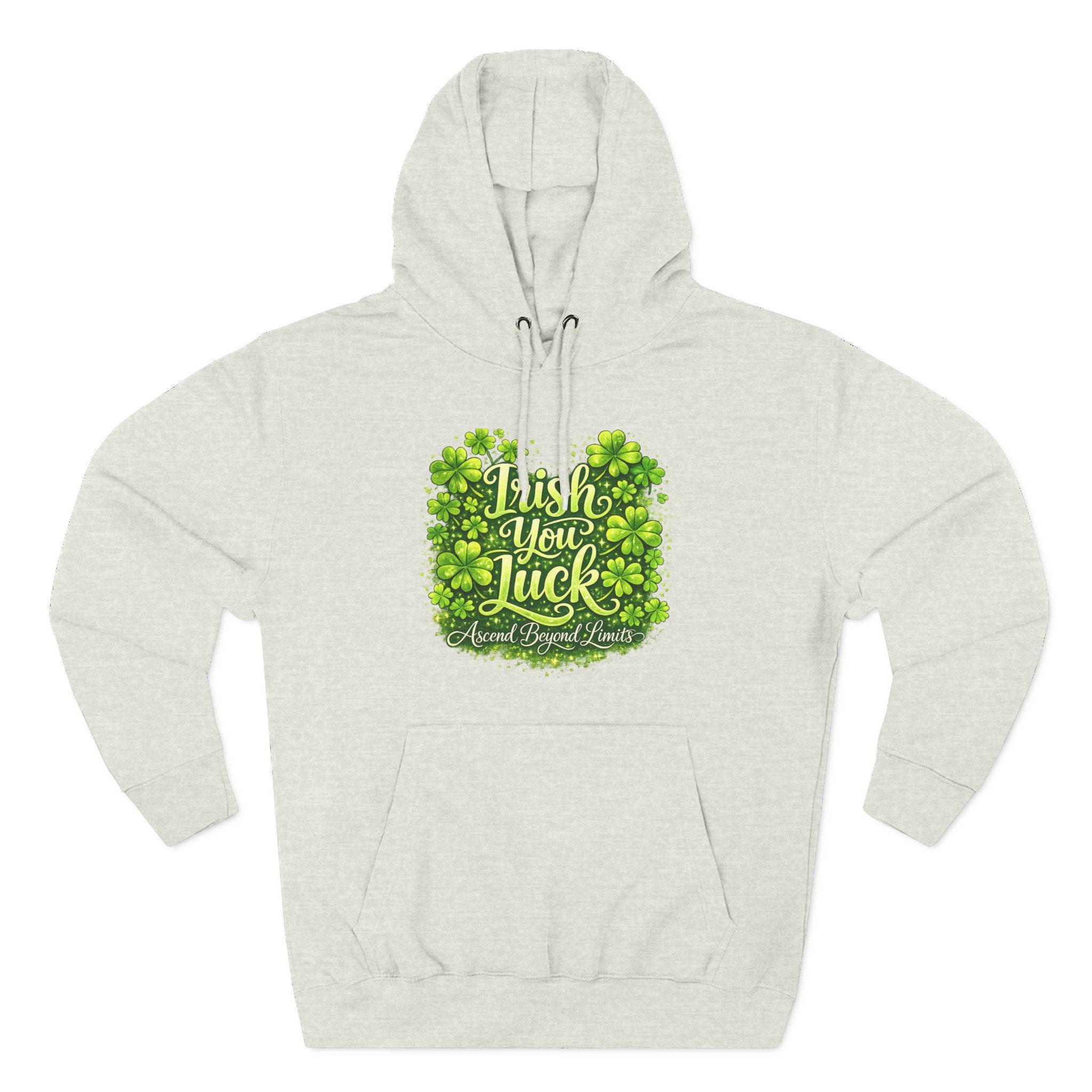 St. Patrick's 'Irish You Luck' Hoodie – Shamrock Clover Graphic Sweatshirt