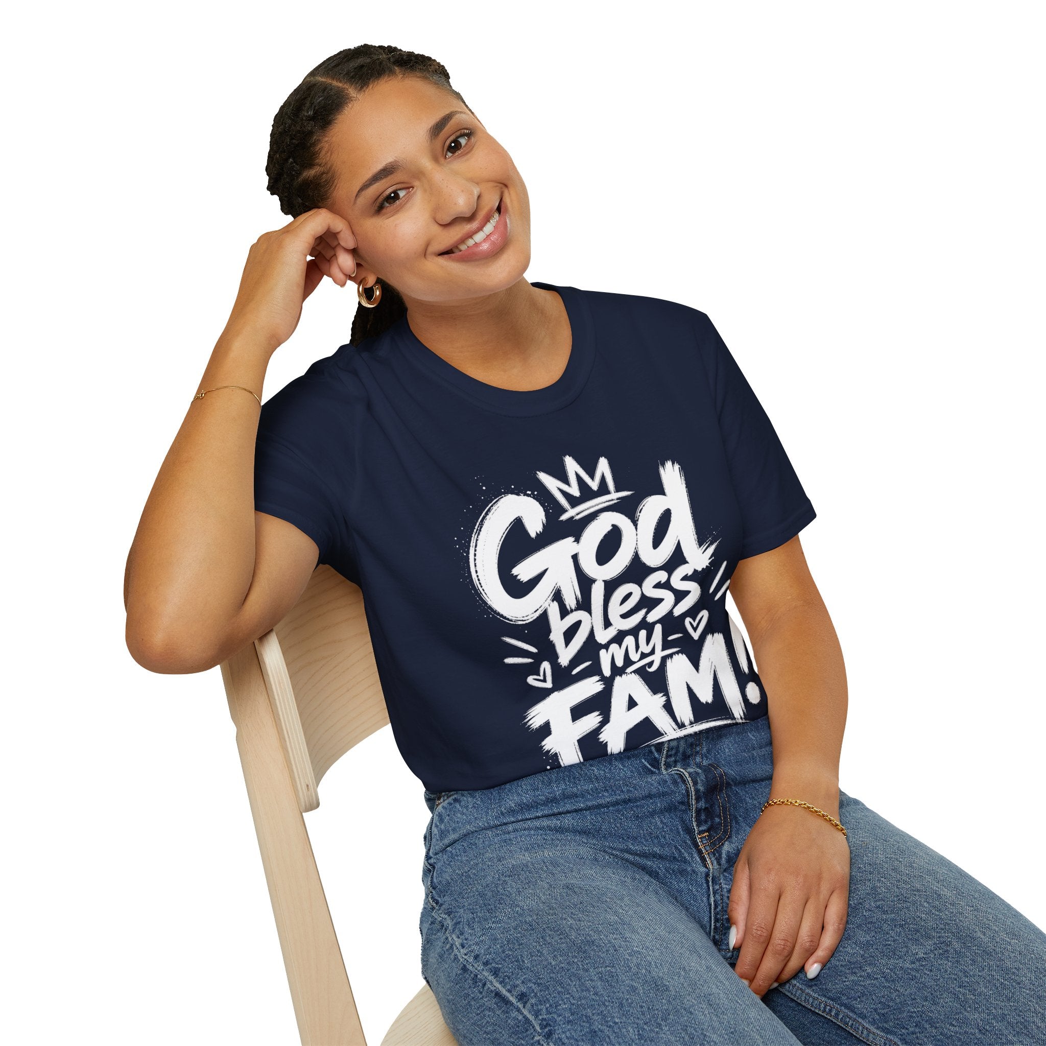 God Bless My Fam T-Shirt — Faith-Based Family Graphic Tee