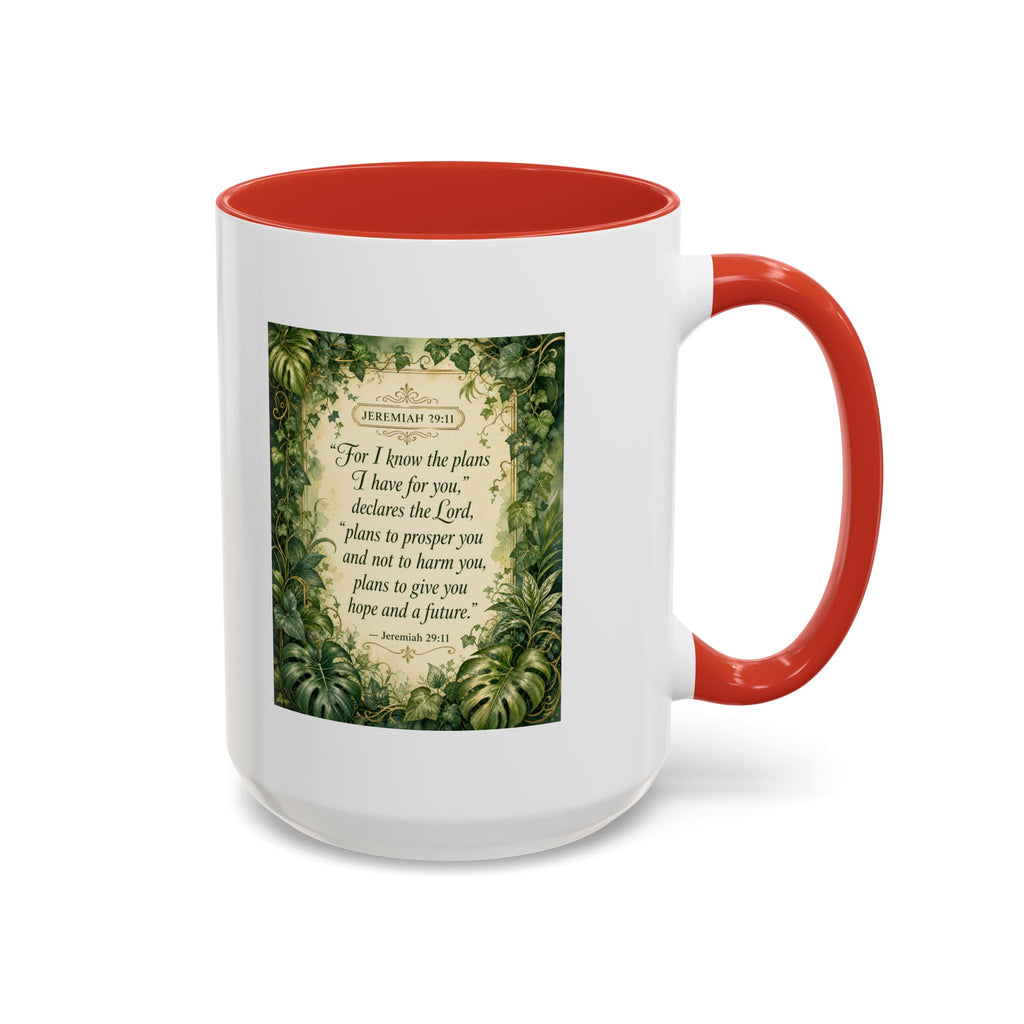 Jeremiah 29:11 Inspirational Coffee Mug – Bible Verse Floral Accent (11/15oz)