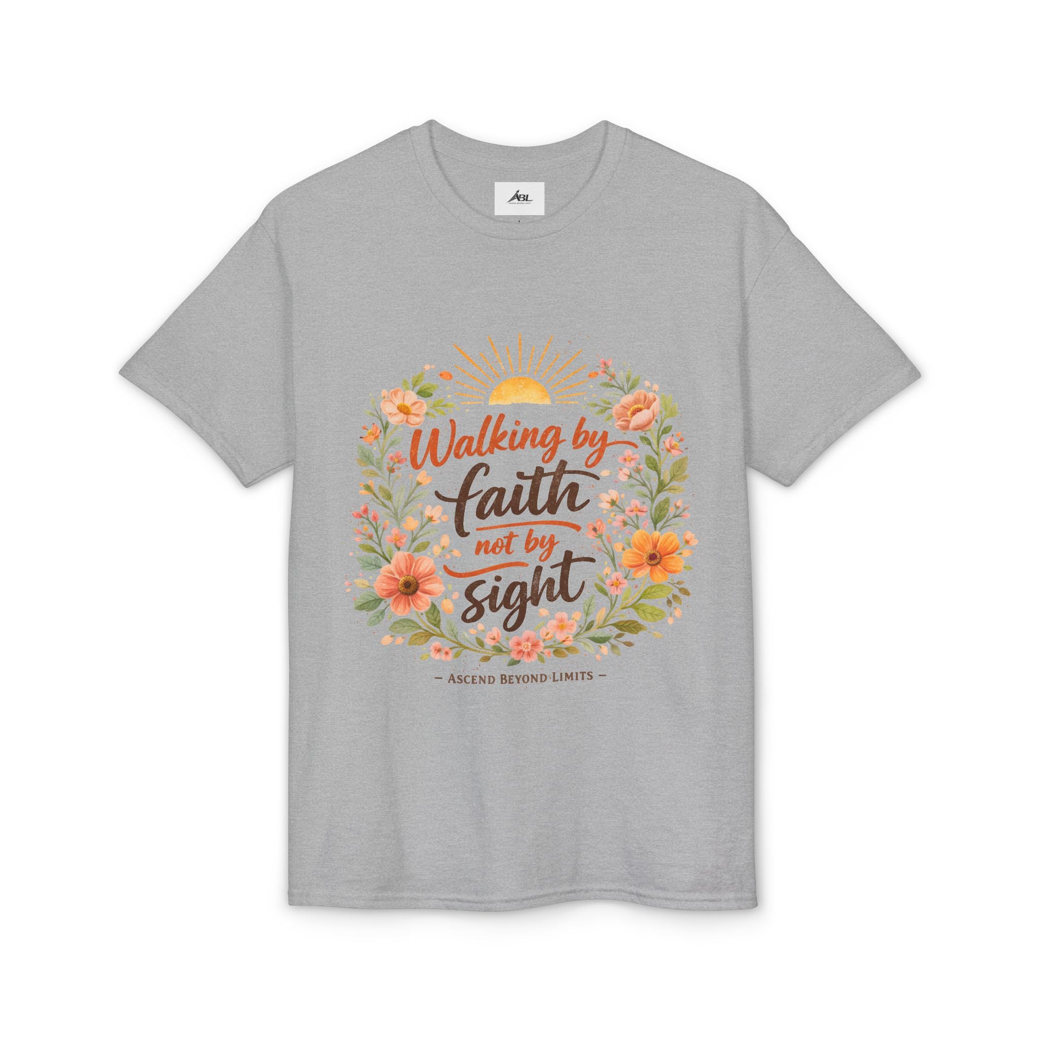 Faith Floral T-Shirt — "Walking by Faith, Not by Sight" Inspirational Tee