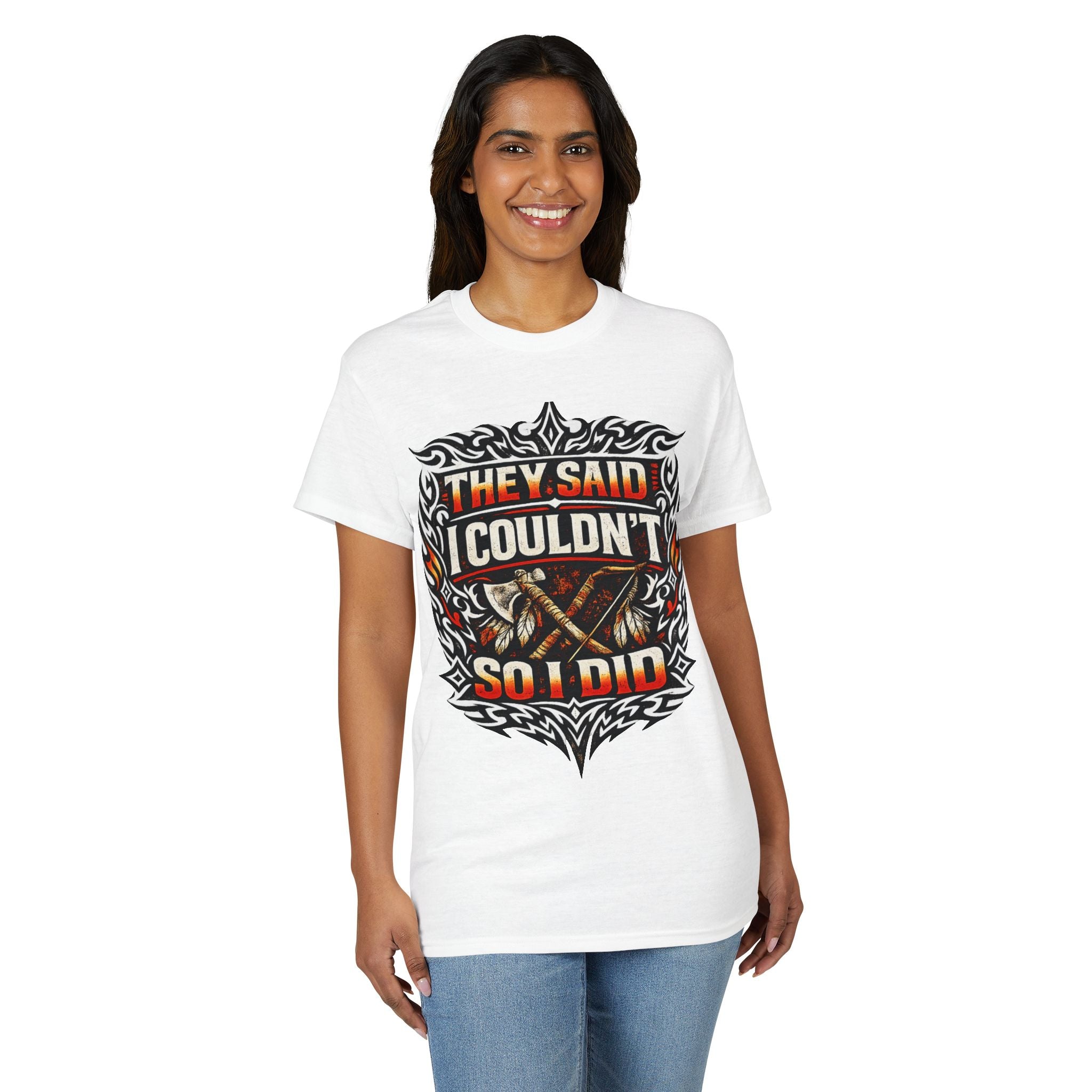 They Said I Couldn't So I Did T-Shirt — Motivational Motorcycle Flames Graphic Tee