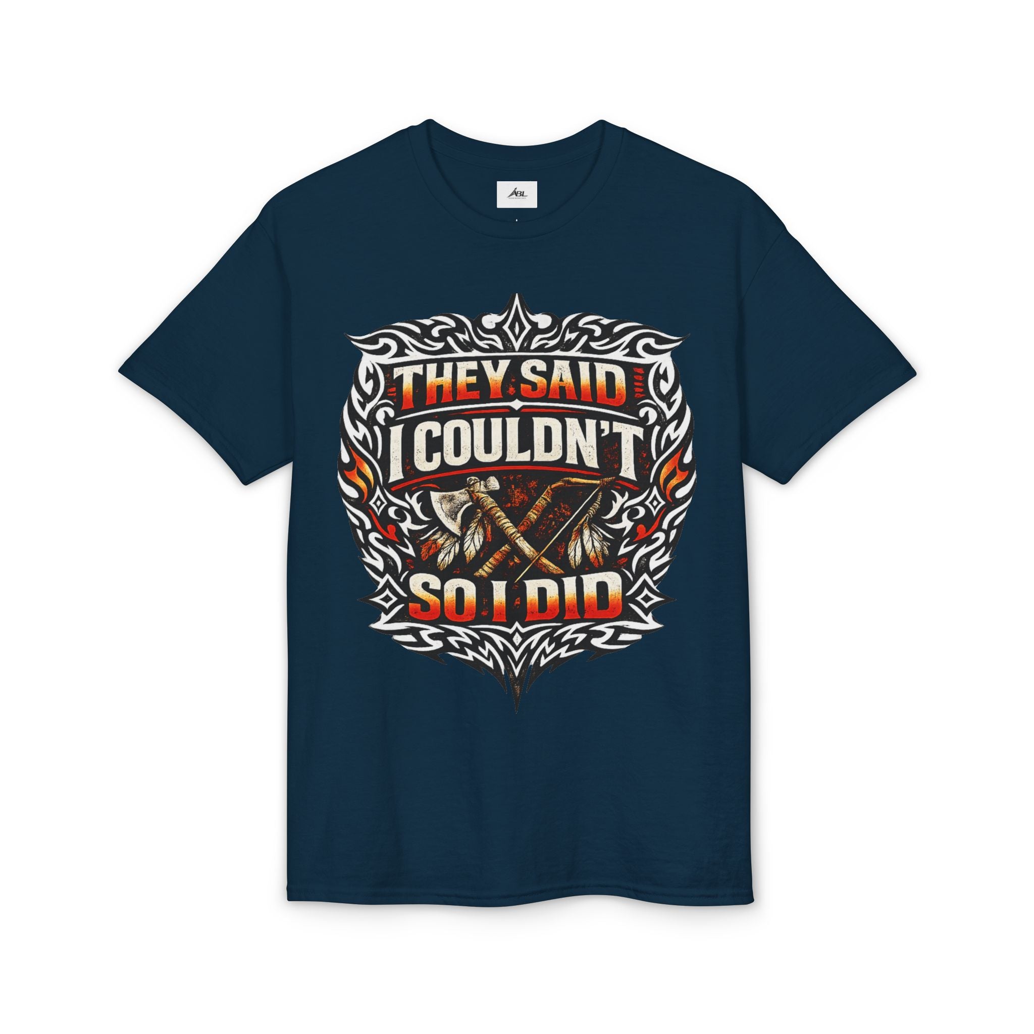 They Said I Couldn't So I Did T-Shirt — Motivational Motorcycle Flames Graphic Tee