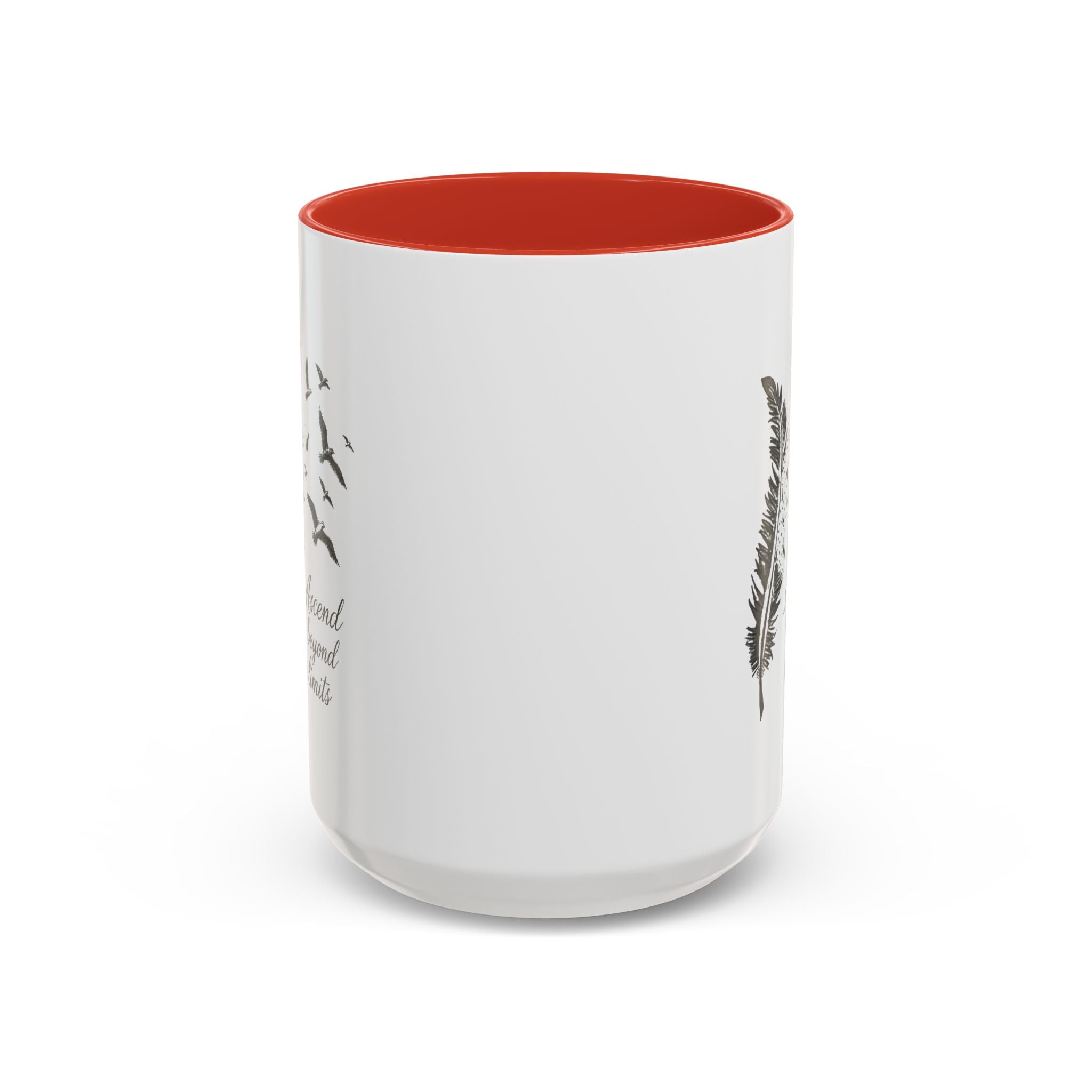 Ascend Beyond Limits- hand sketched feather Coffee-Accent Mug (11/15oz)