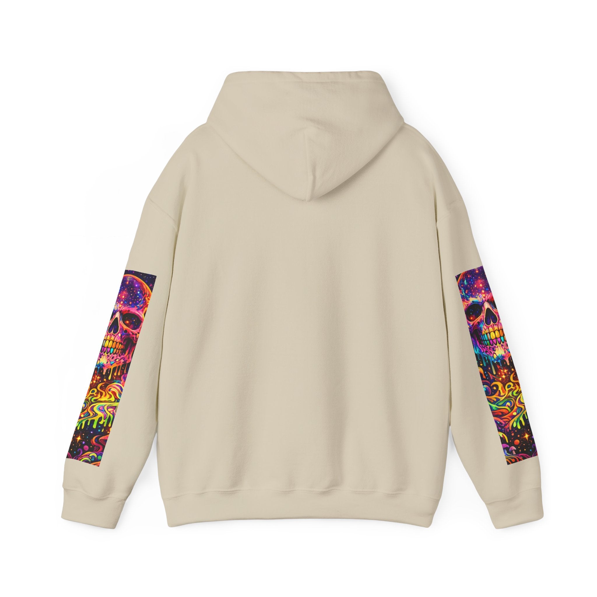 Psychedelic Skull Hoodie – "Faces Beyond Limits" Neon Horror Pullover