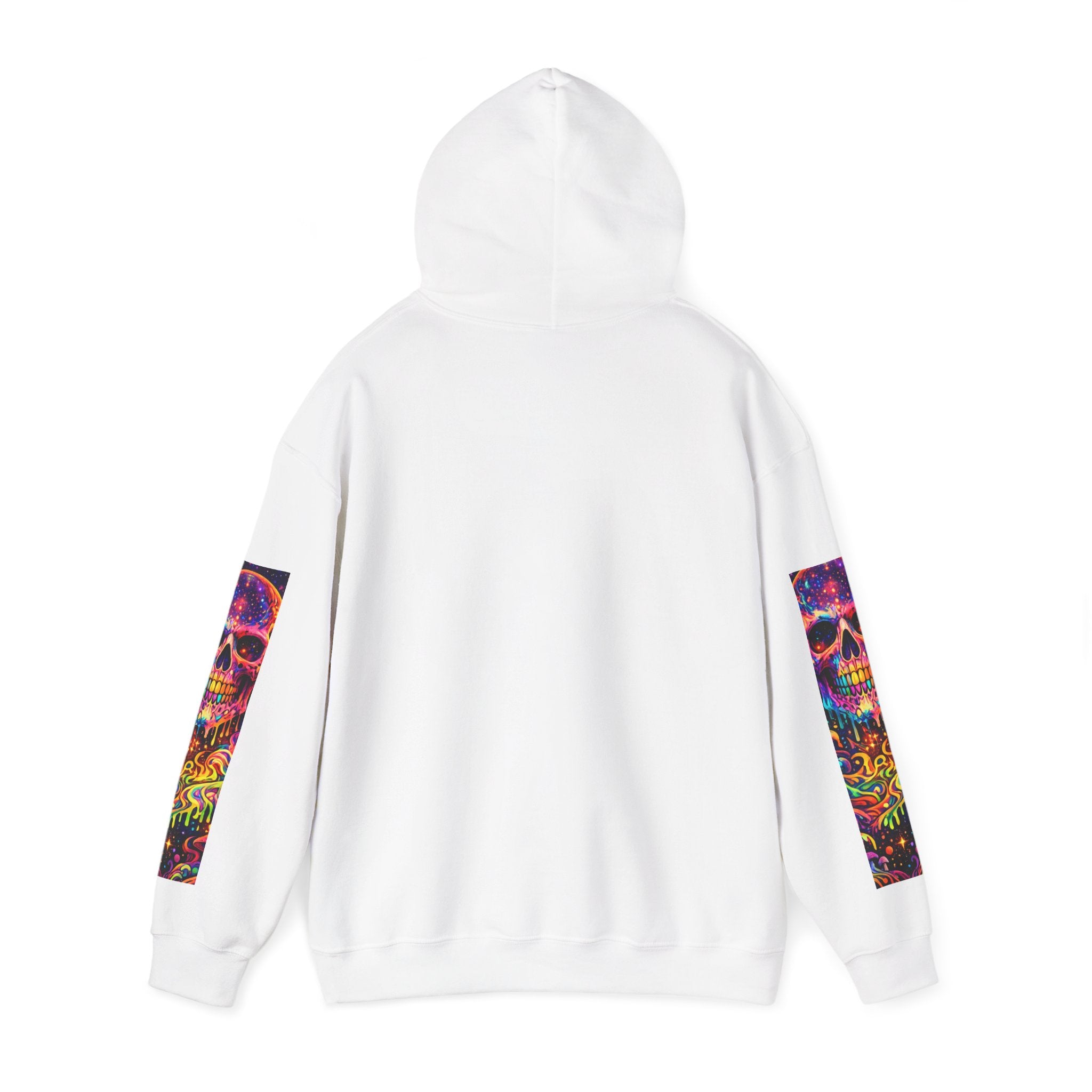 Psychedelic Skull Hoodie – "Faces Beyond Limits" Neon Horror Pullover